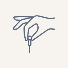 Icon of an acupuncture needle and hand