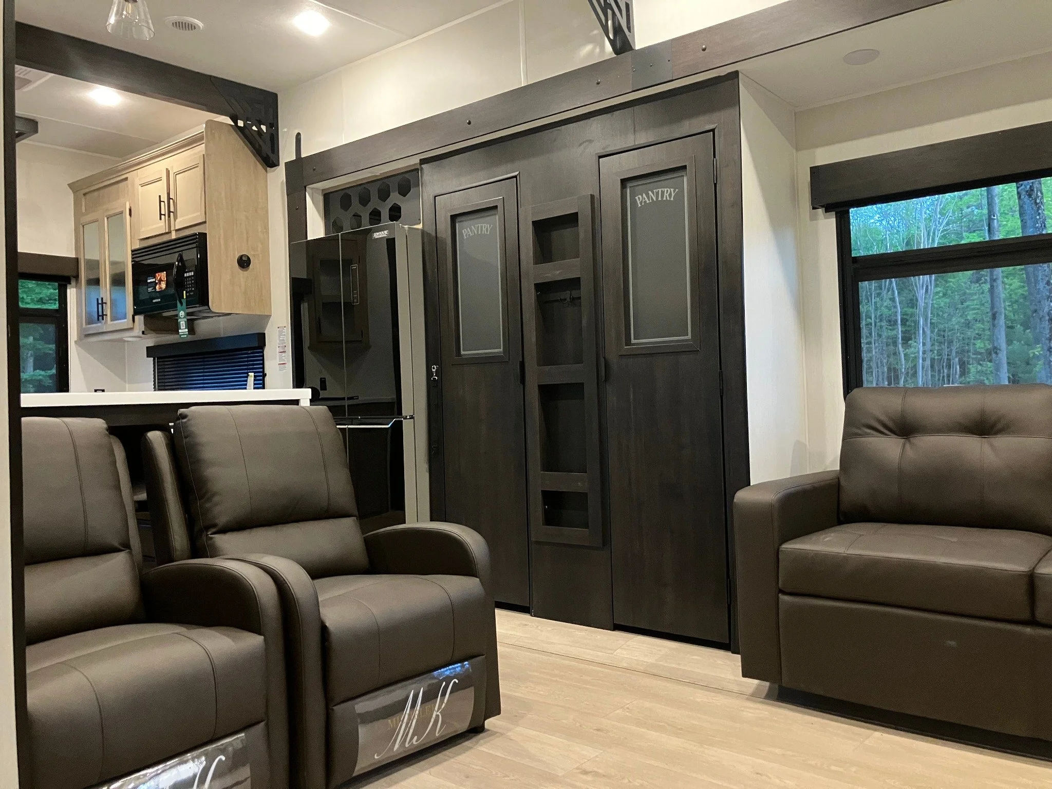 Spacious kitchen and gathering area inside the Private Retreat Suite at Acres of Joy Ranch.