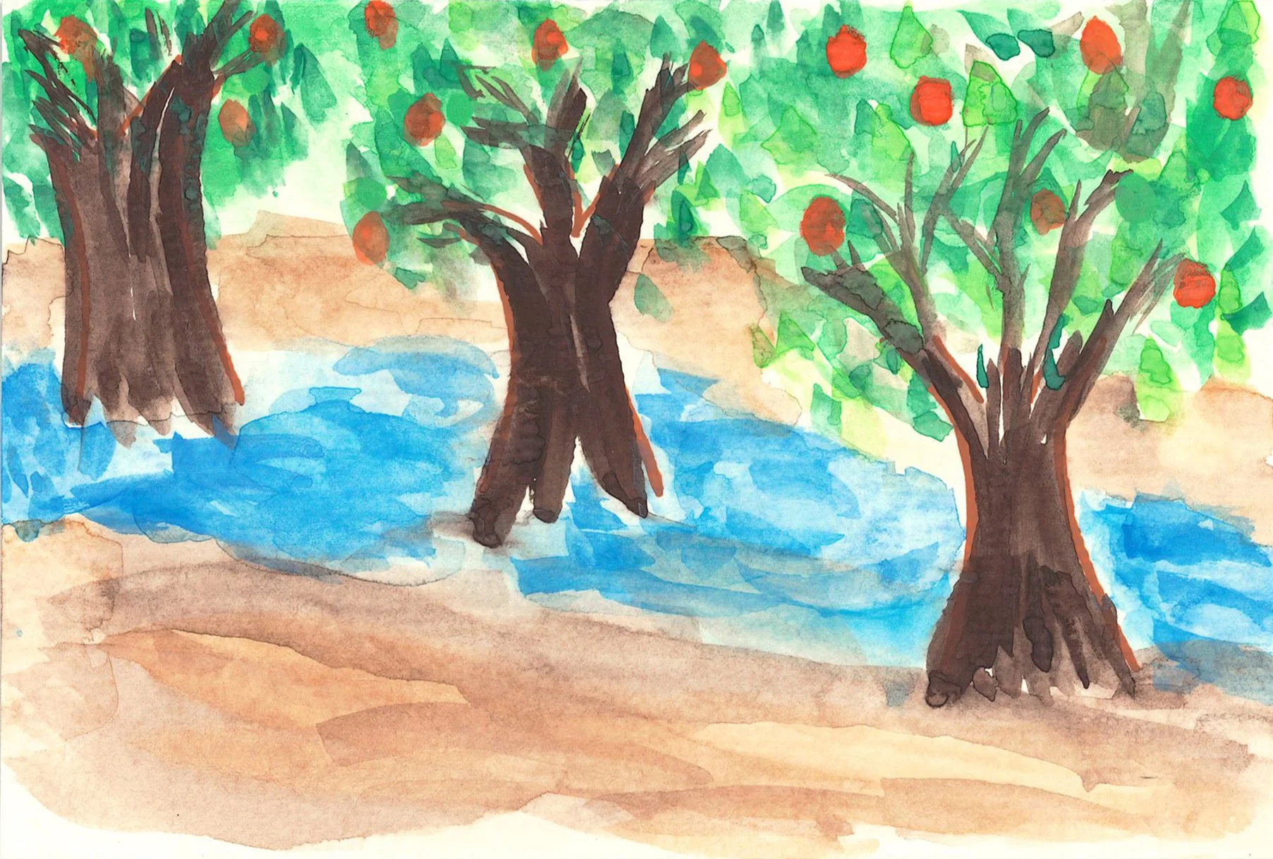 C9 (front): Grandpa's orchard. "A happy childhood memory."