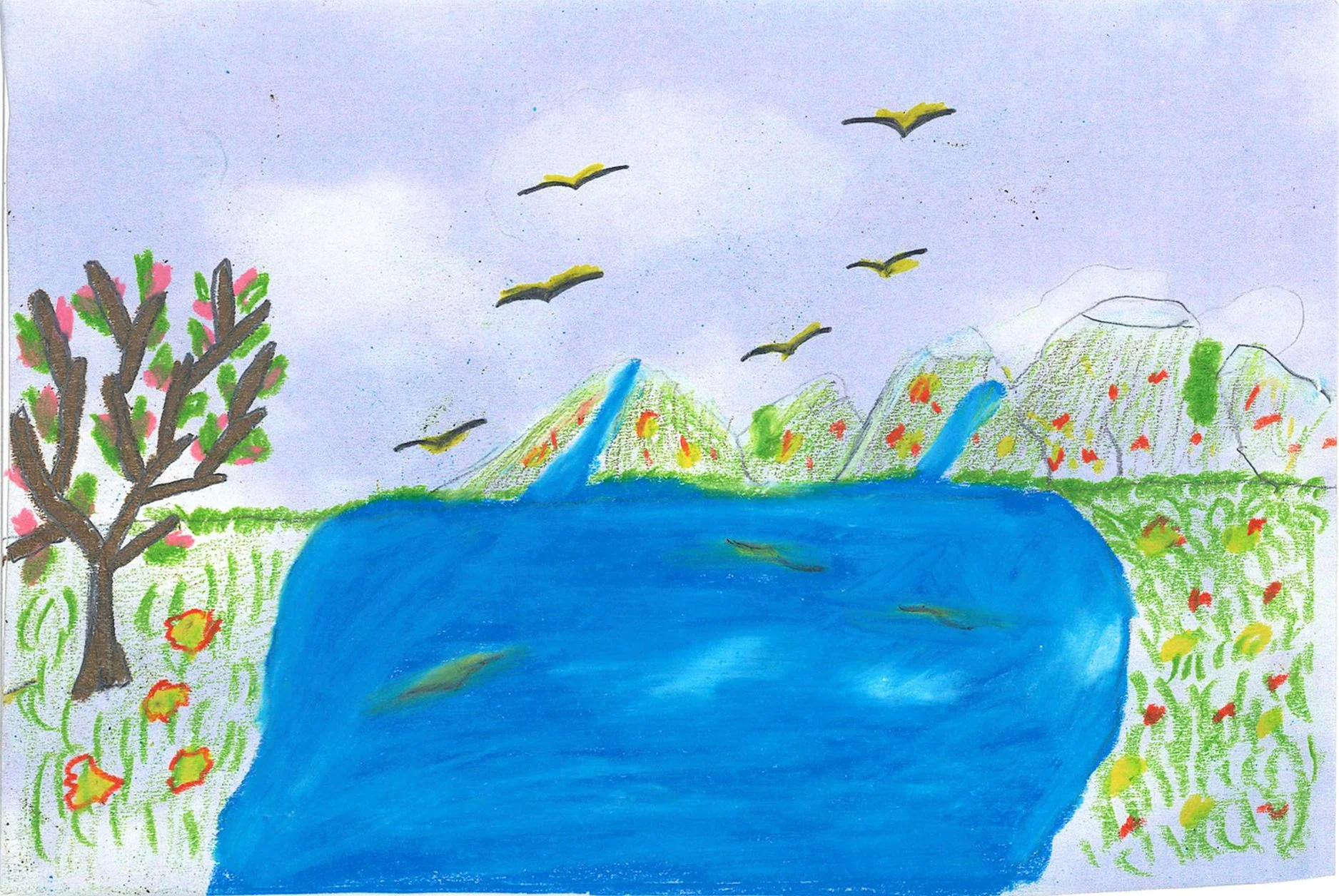 C3 (front): Life before humanity. "Let's keep caring about nature." Artist: Khusan Yumaboev