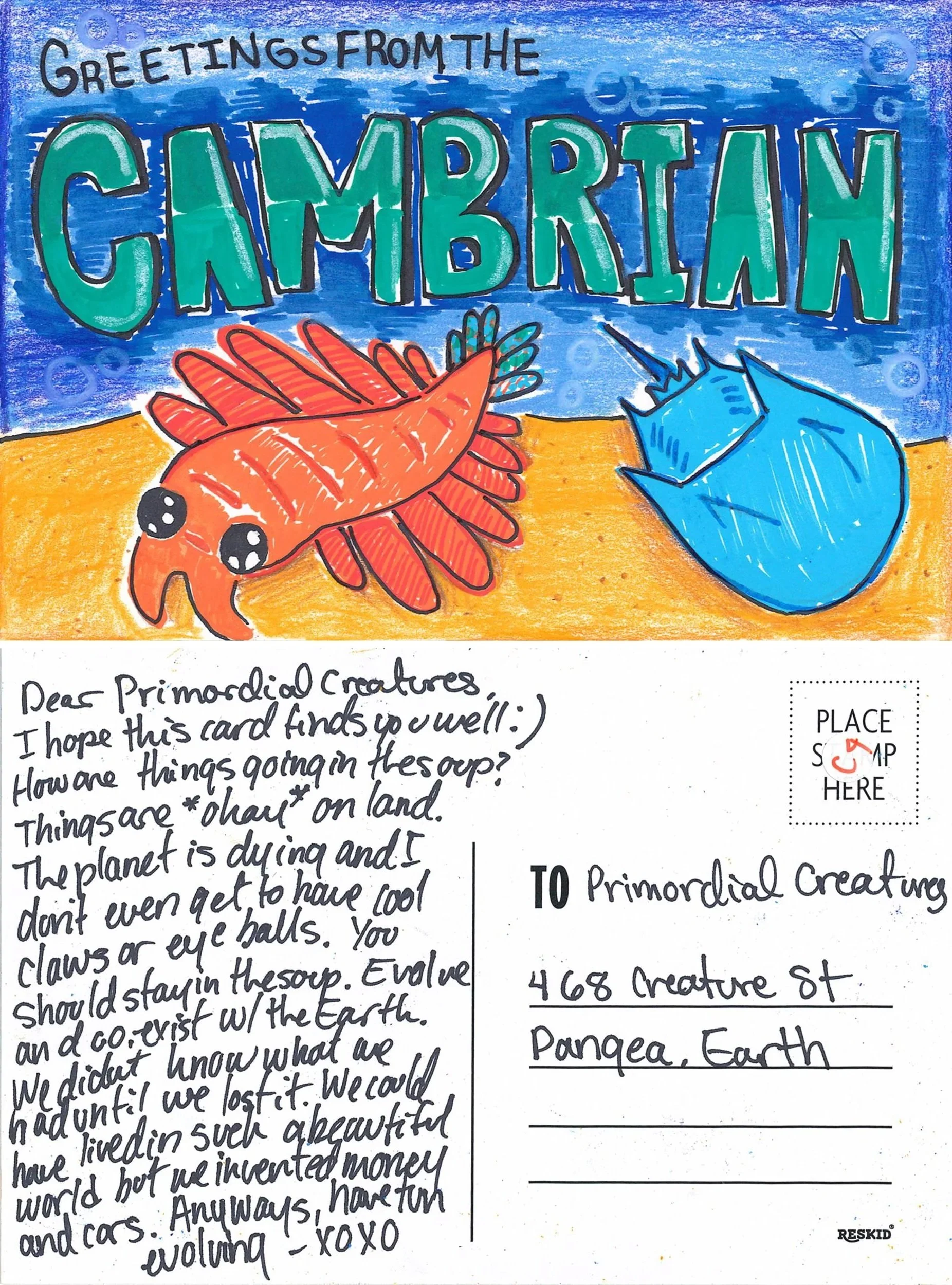 "Primordial creatures: don't come out of the soup. The world becomes so much more difficult." Artist: Lamley Andrews