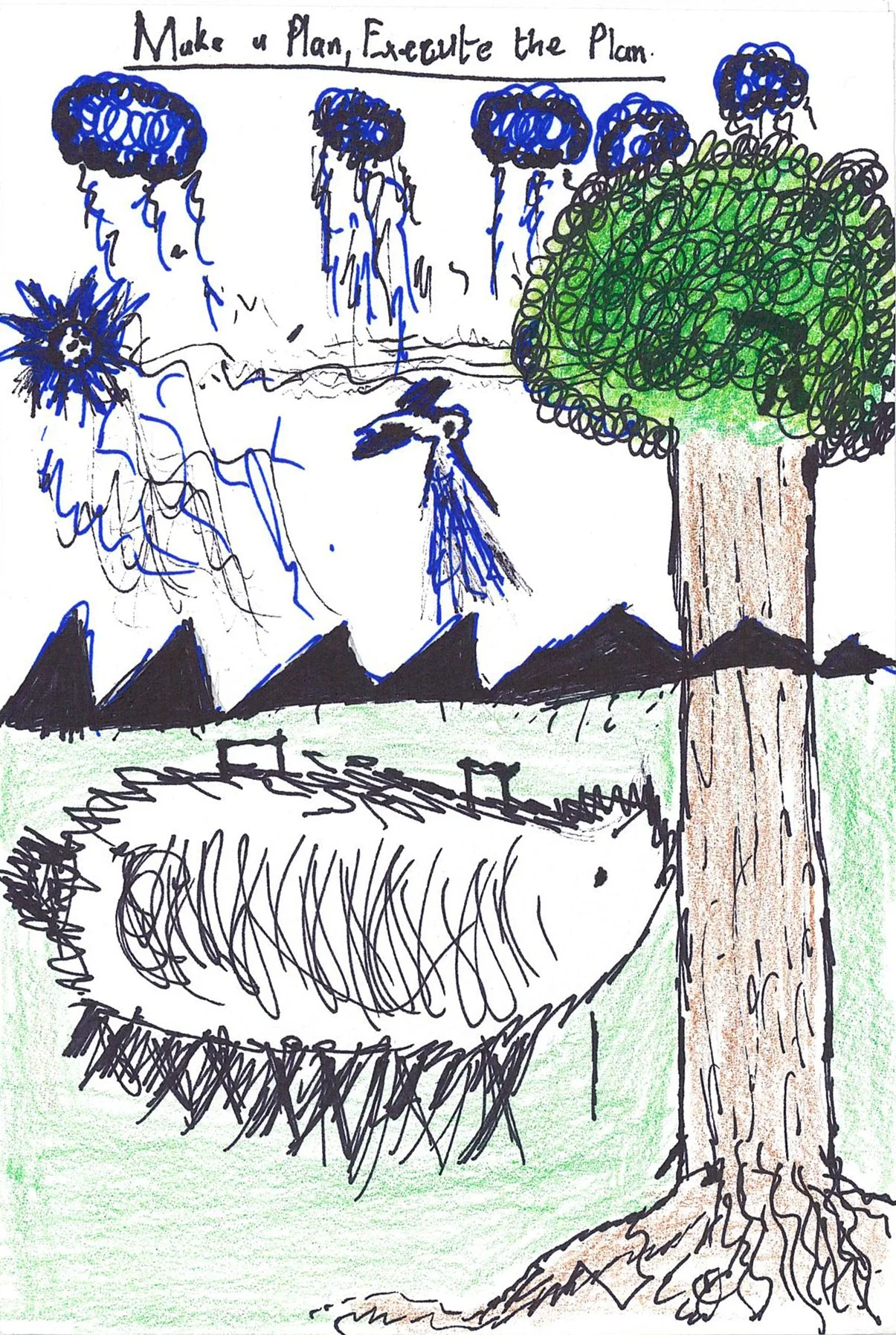 A5 (front): "What might happen if we don't take care of the world that we’re in." Artist: Kyle Kigu