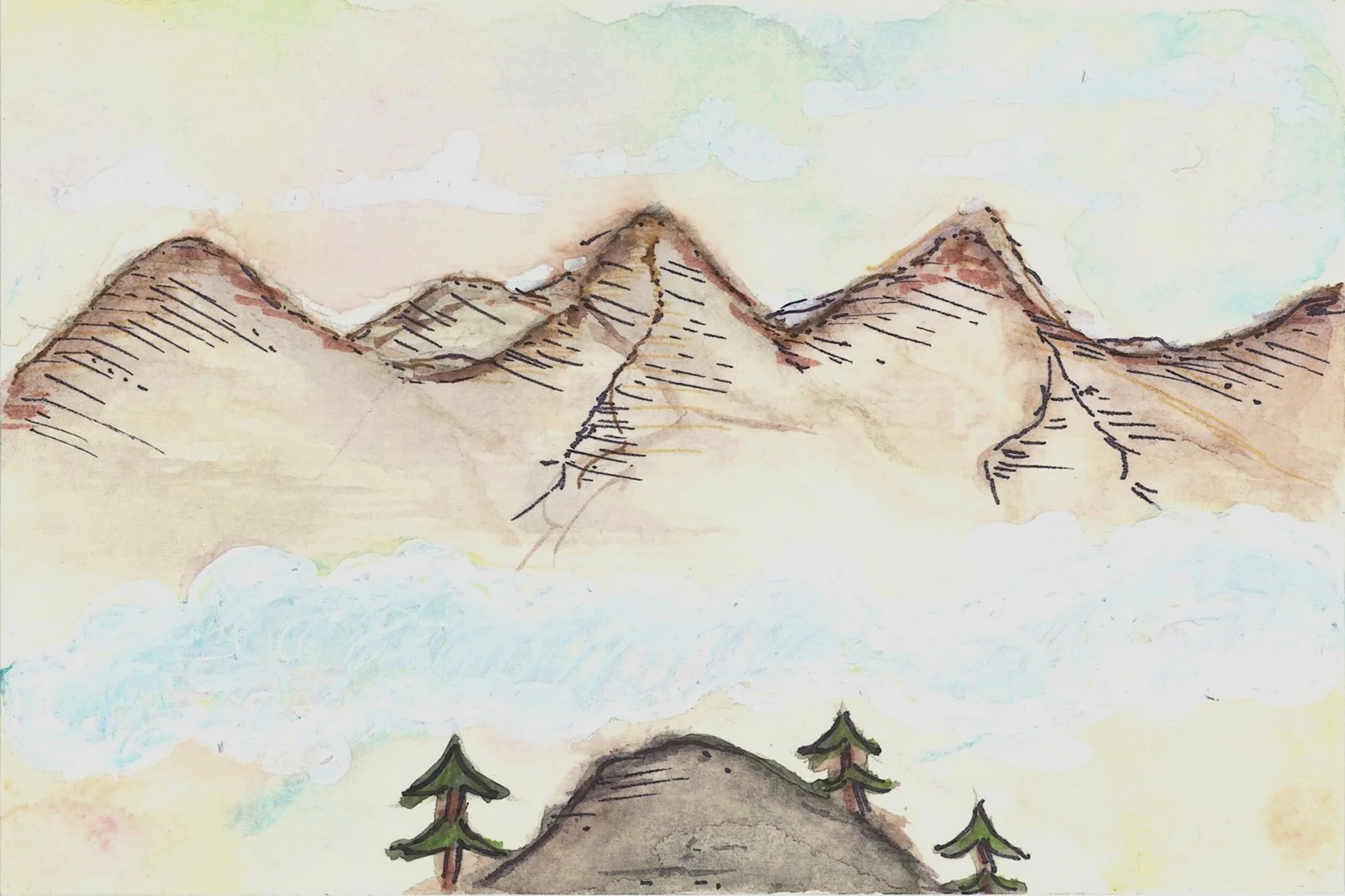 C6 (front): "The Colorado mountains from the peak of a climb." Artist: Danielle Hermosillo