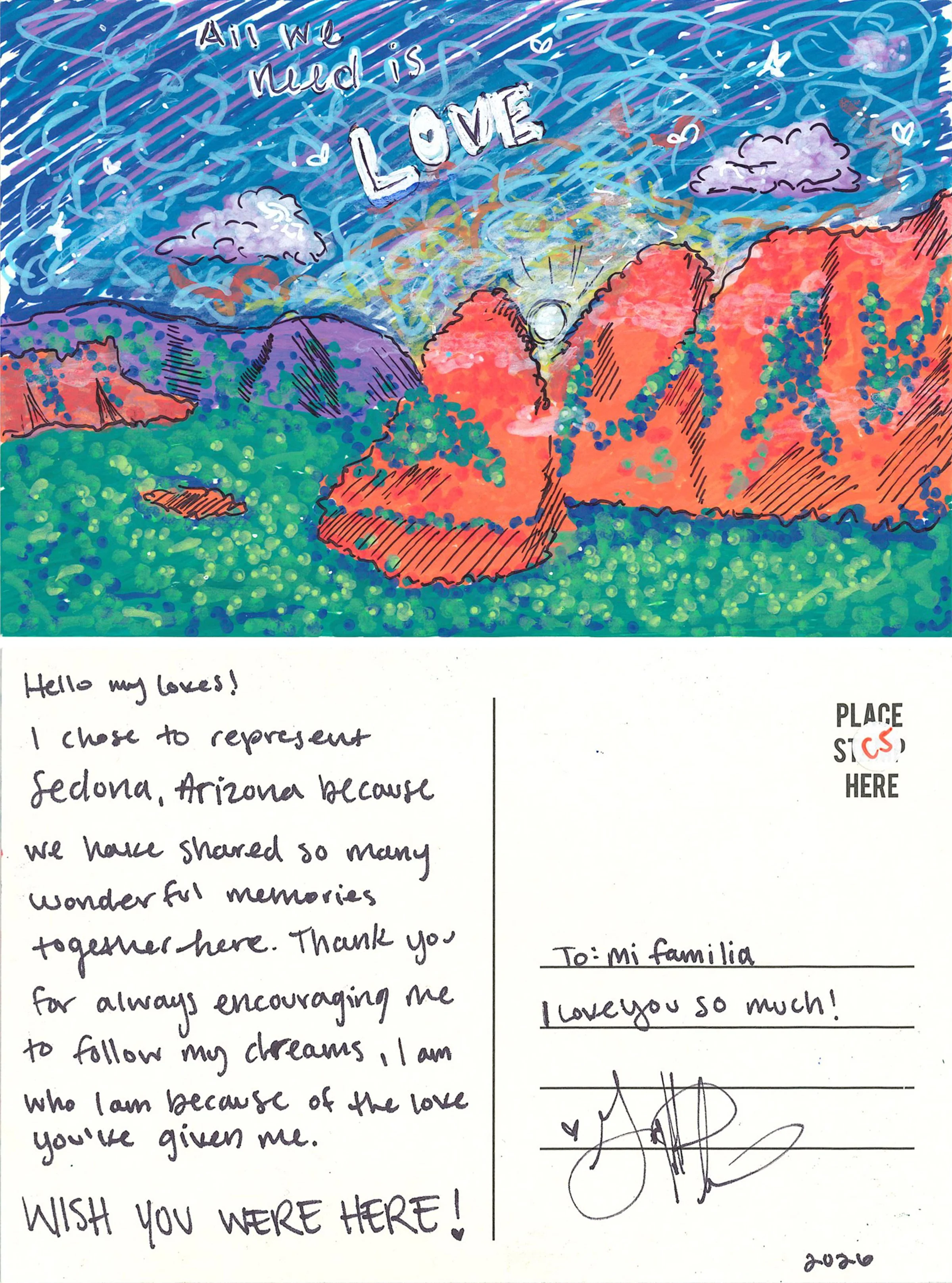 "A drone shot of Sedona, Arizona." Artist: Gwyneth Perea