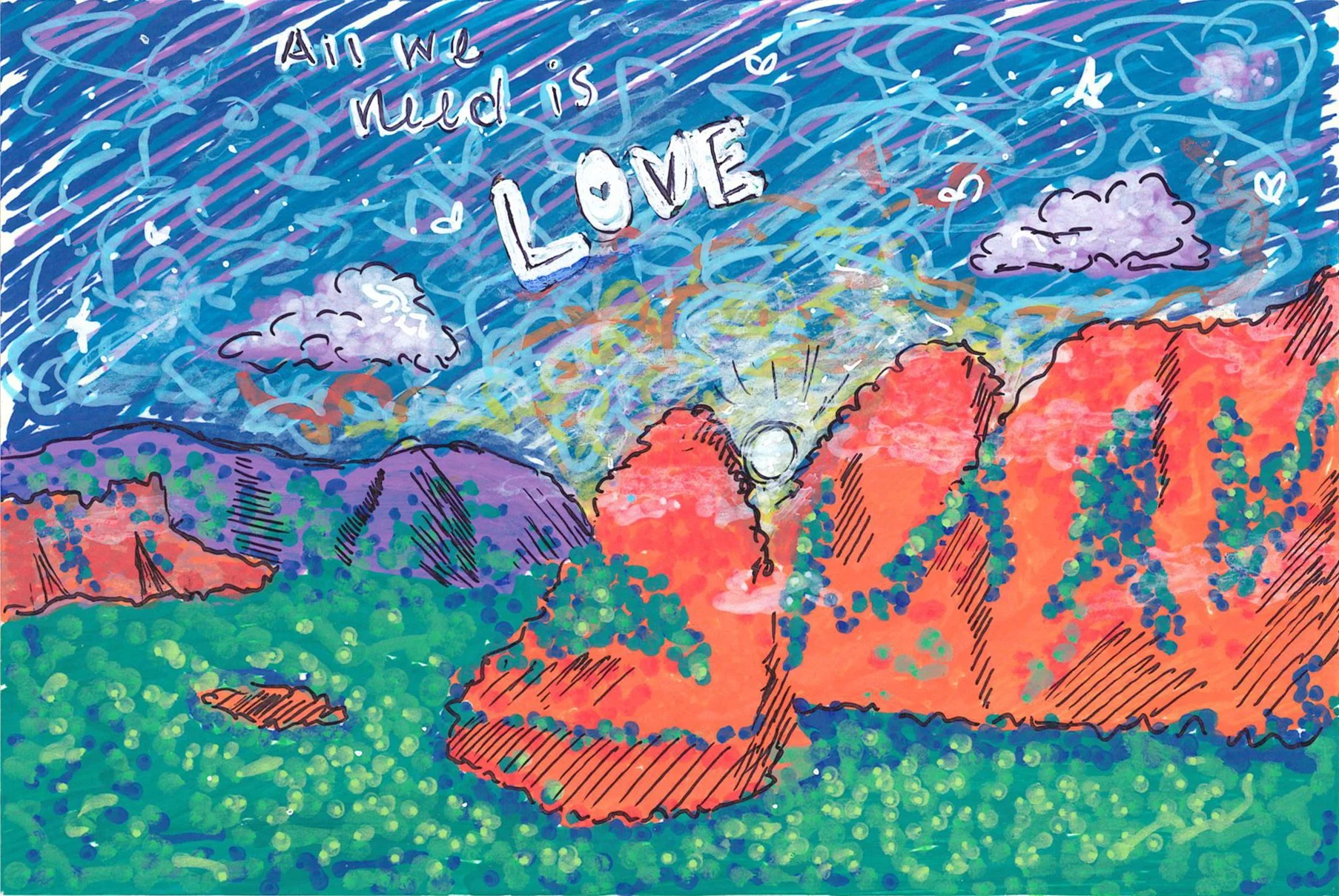 C5 (front): "A drone shot of Sedona, Arizona." Artist: Gwyneth Perea