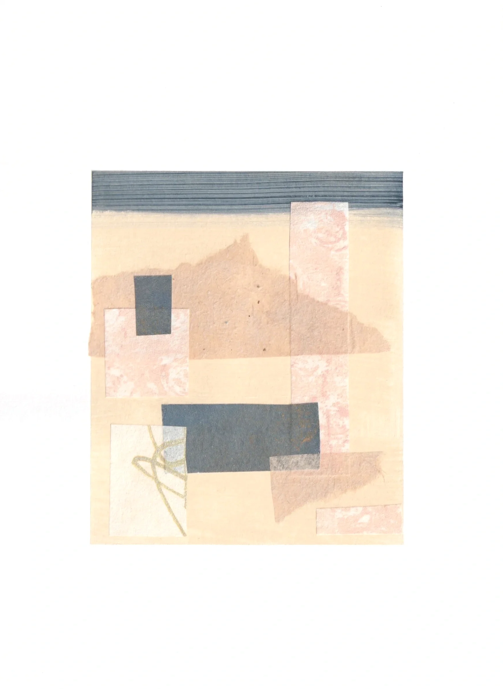 Toile — collage sur papier — A5 — papier mixte, acrylique, washi, papier de soie — 2026.