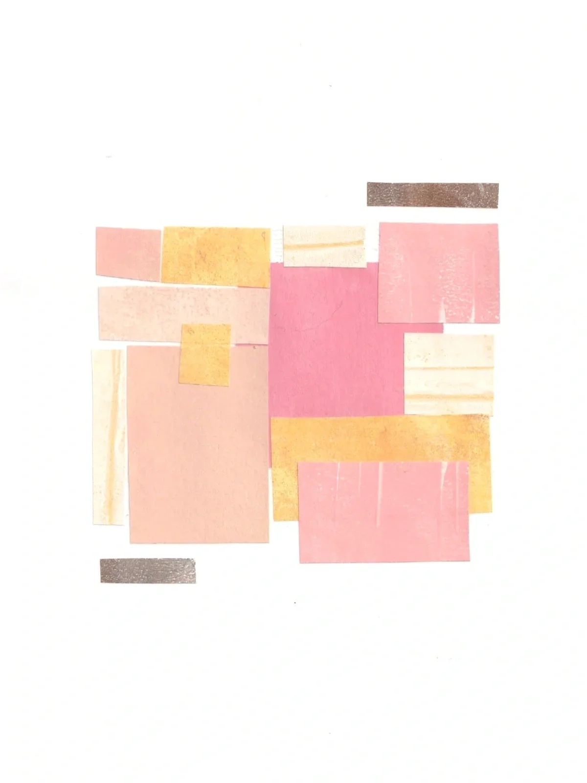 Pollen — étude, collage sur papier — A4 — papier aquarelle, acrylique, papiers divers — 2026.