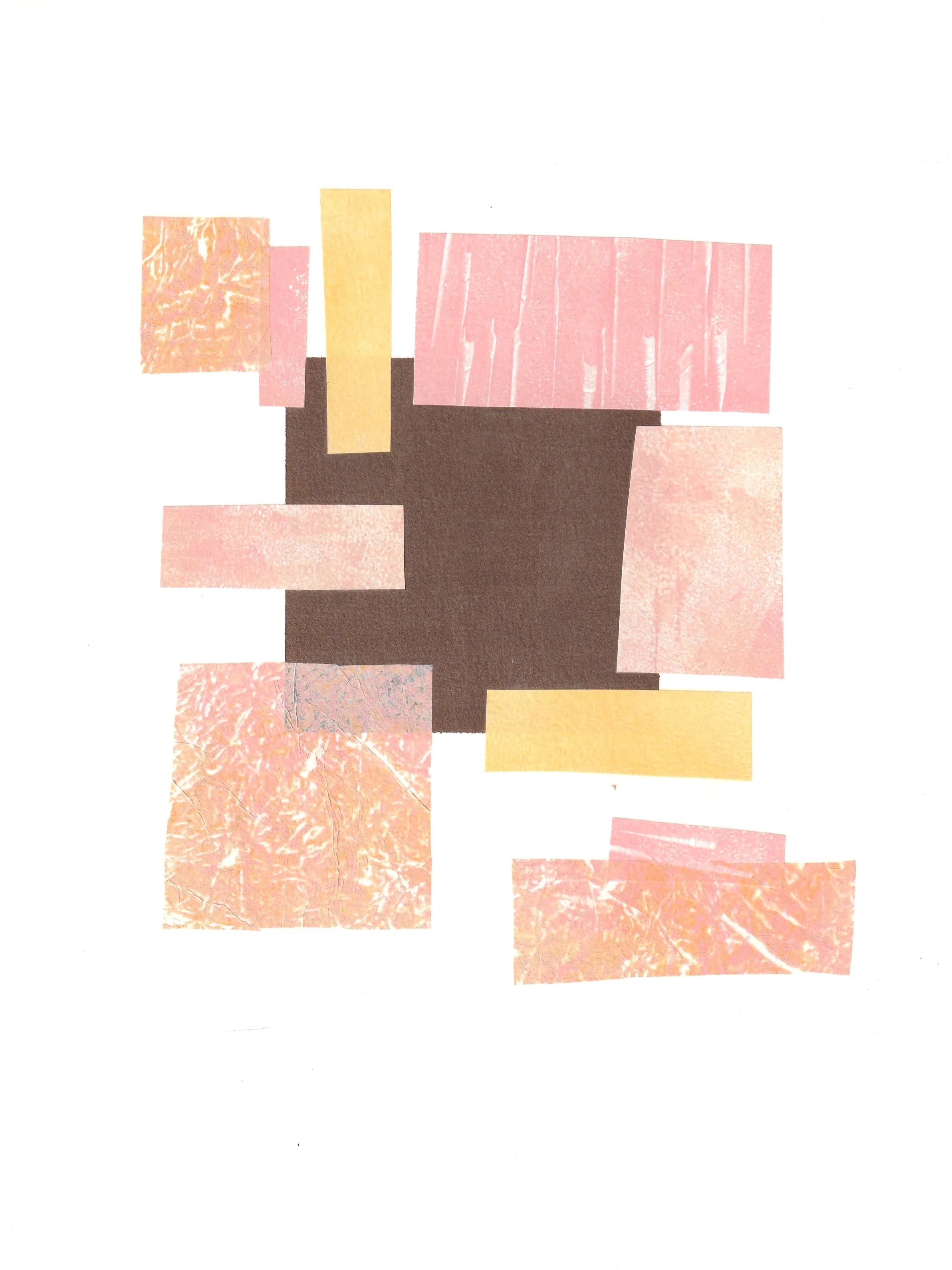 Émail — étude, collage sur papier — A4 — papier aquarelle, acrylique, papiers divers — 2026.