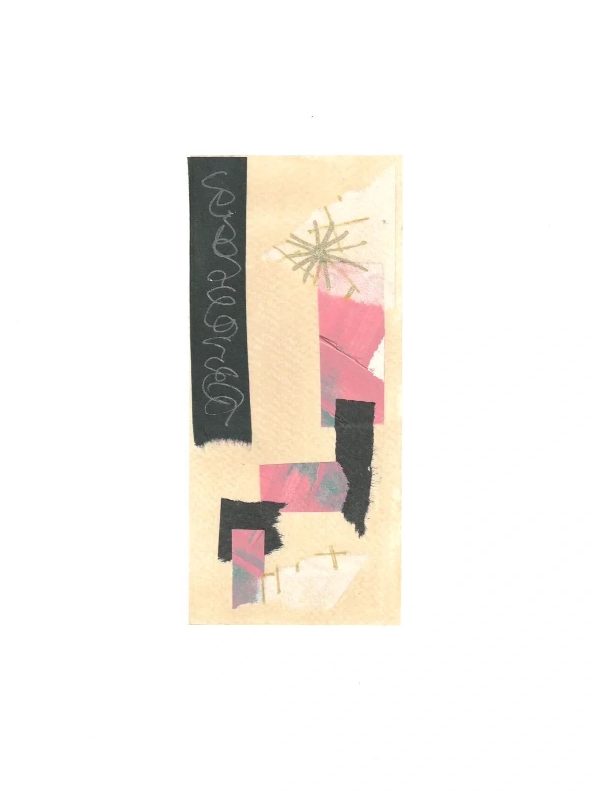 Marges — étude, collage sur papier — A4 — papier aquarelle, acrylique, washi, papiers divers — 2026.