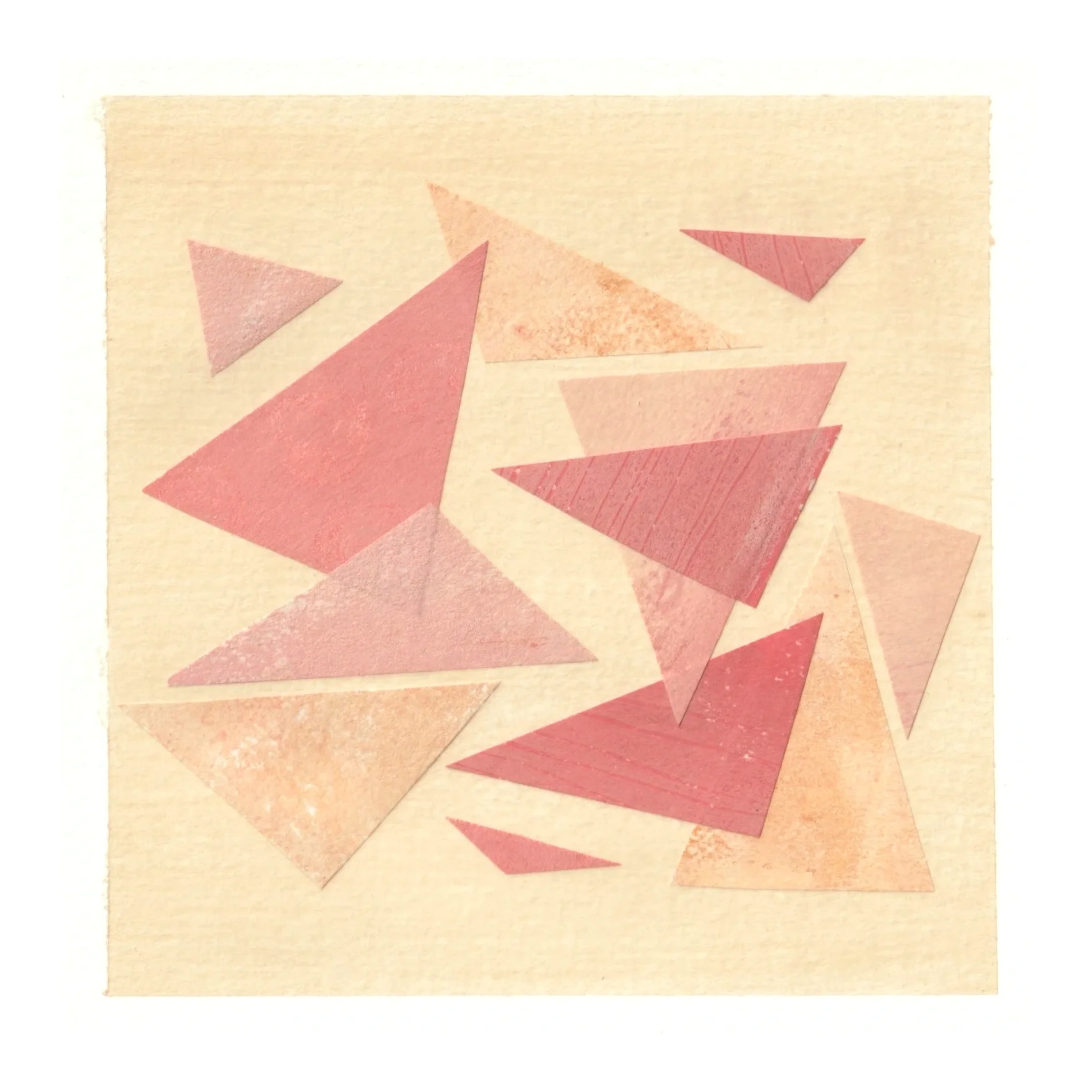 Mosaïque — collage sur papier — 15 × 15 cm — papier aquarelle, acrylique, papiers divers — 2026.