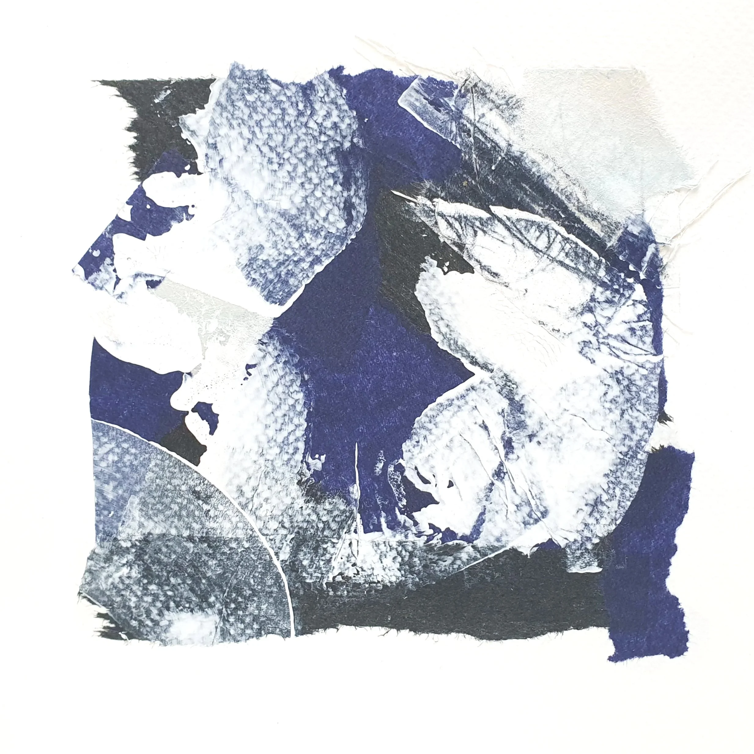 Sans titre · 25x25 cm - papier de soie, washi, encre et gouache sur papier coton