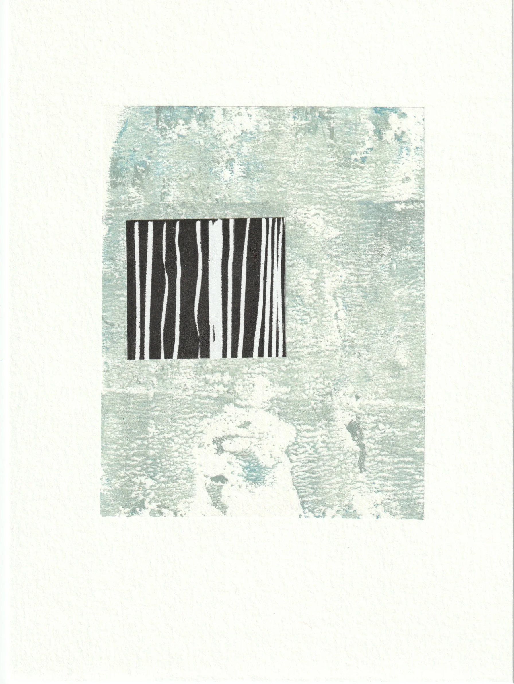 Reserve VI · 14,8x21 cm - monotype sur washi et linogravure sur sur papier coton