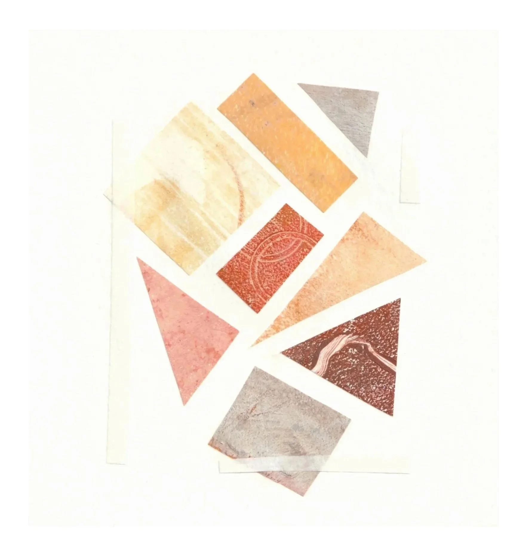 Cairn — étude, collage sur papier — 15 x 15 cm — peinture acrylique, papiers divers — 2026.