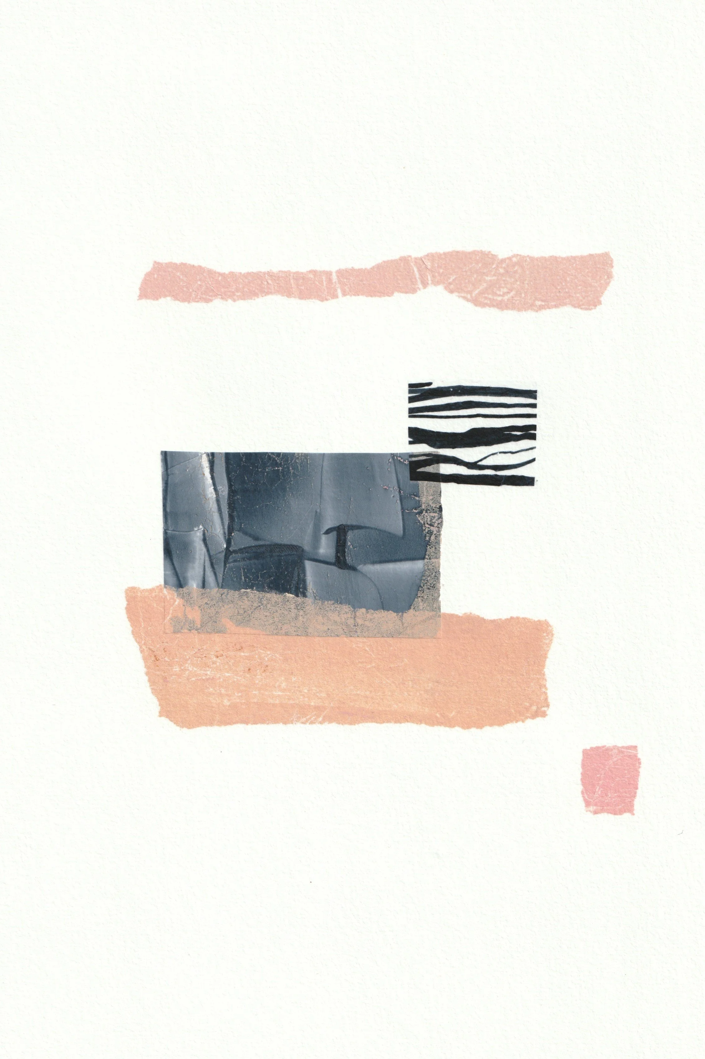 Accalmie · 21x29,7 cm · papier de soie, monotypes et peinture acrylique sur papier coton