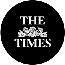 The logo of The Times newspaper in black and white.