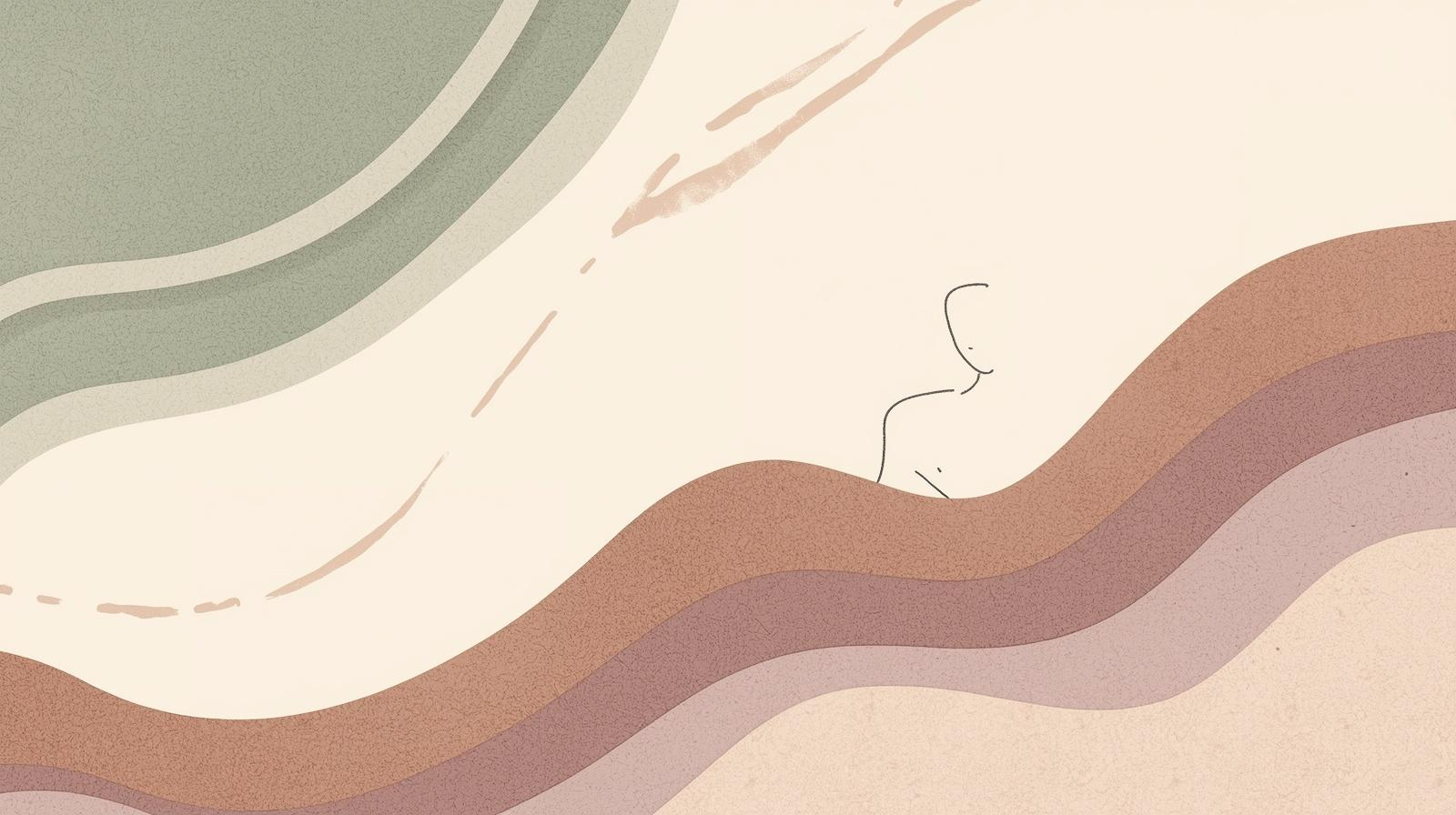 Minimalist illustration representing trauma healing in a safe therapy space in Maryland