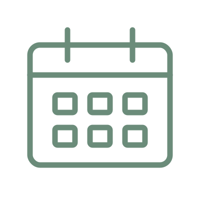 Icon of a calendar with six squares representing days or dates.