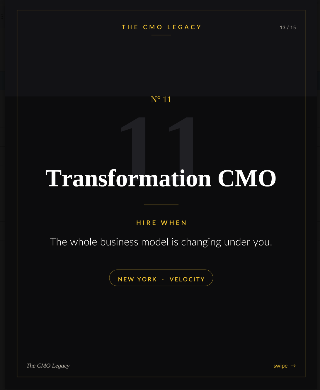 Transformation CMO