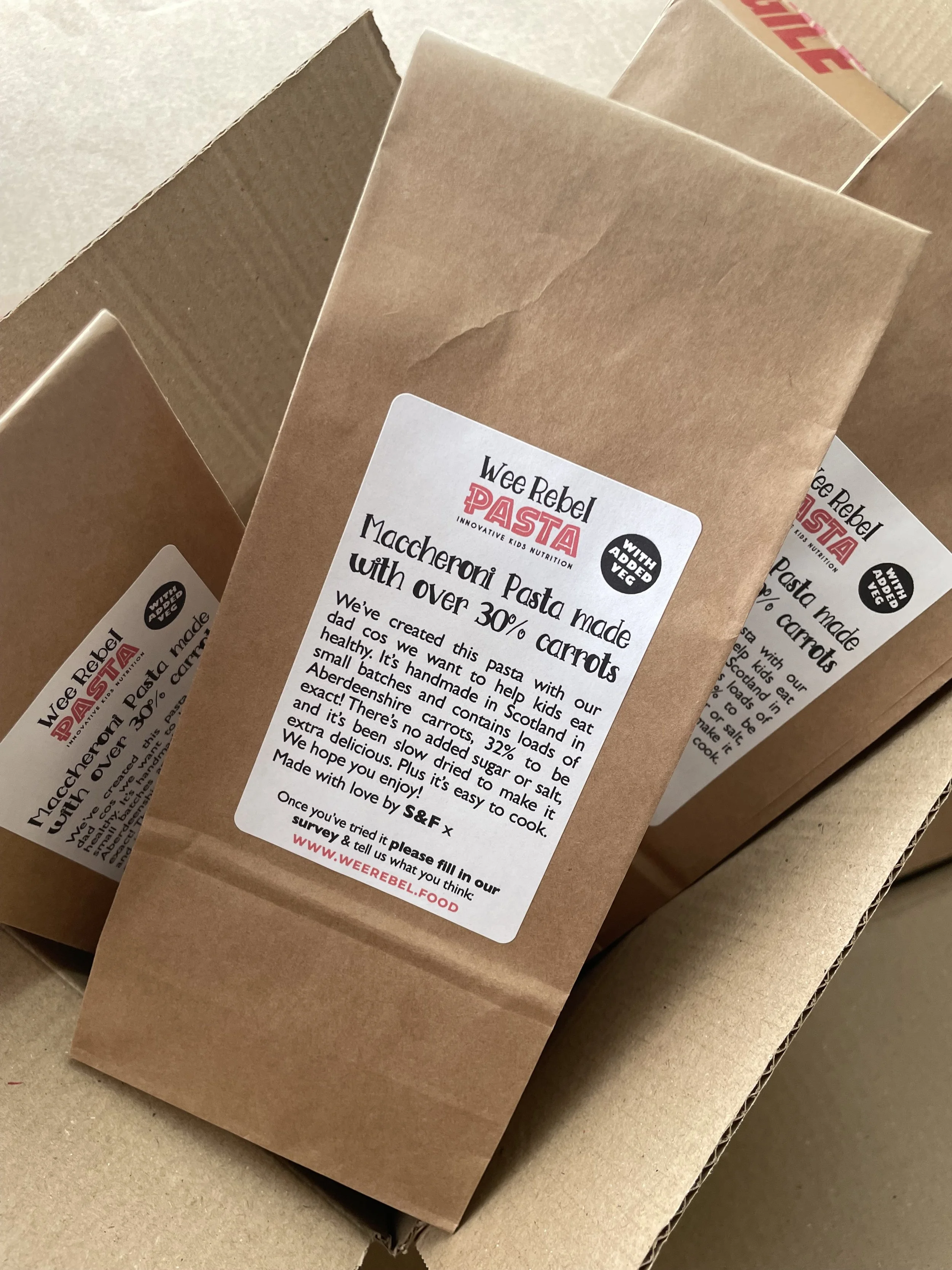 'Wee Rebel Pasta' sample packs