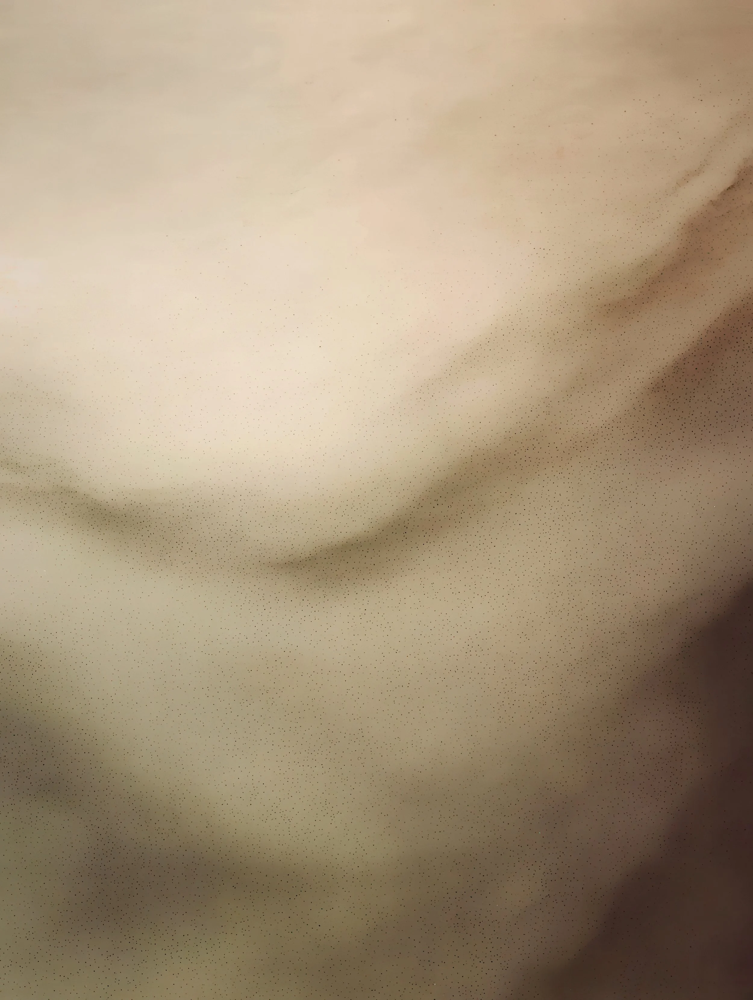 Close-up image of a beige or off-white textured surface with tiny dark dots evenly scattered.