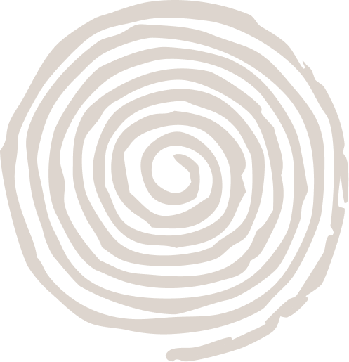 Black and white spiral pattern resembling a stylized seashell or snail shell.