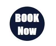Circular button with a dark background and white text that reads 'BOOK NOW'.