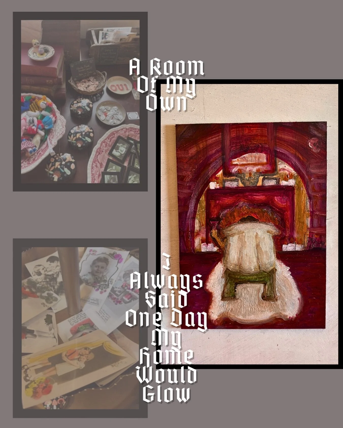 Started with some oils, mini boards, and some planks of wood from work - still work in progress until leaving a blank border sits better with me ✨ #home #oilpaint #newart #glasgowart #trinkets26