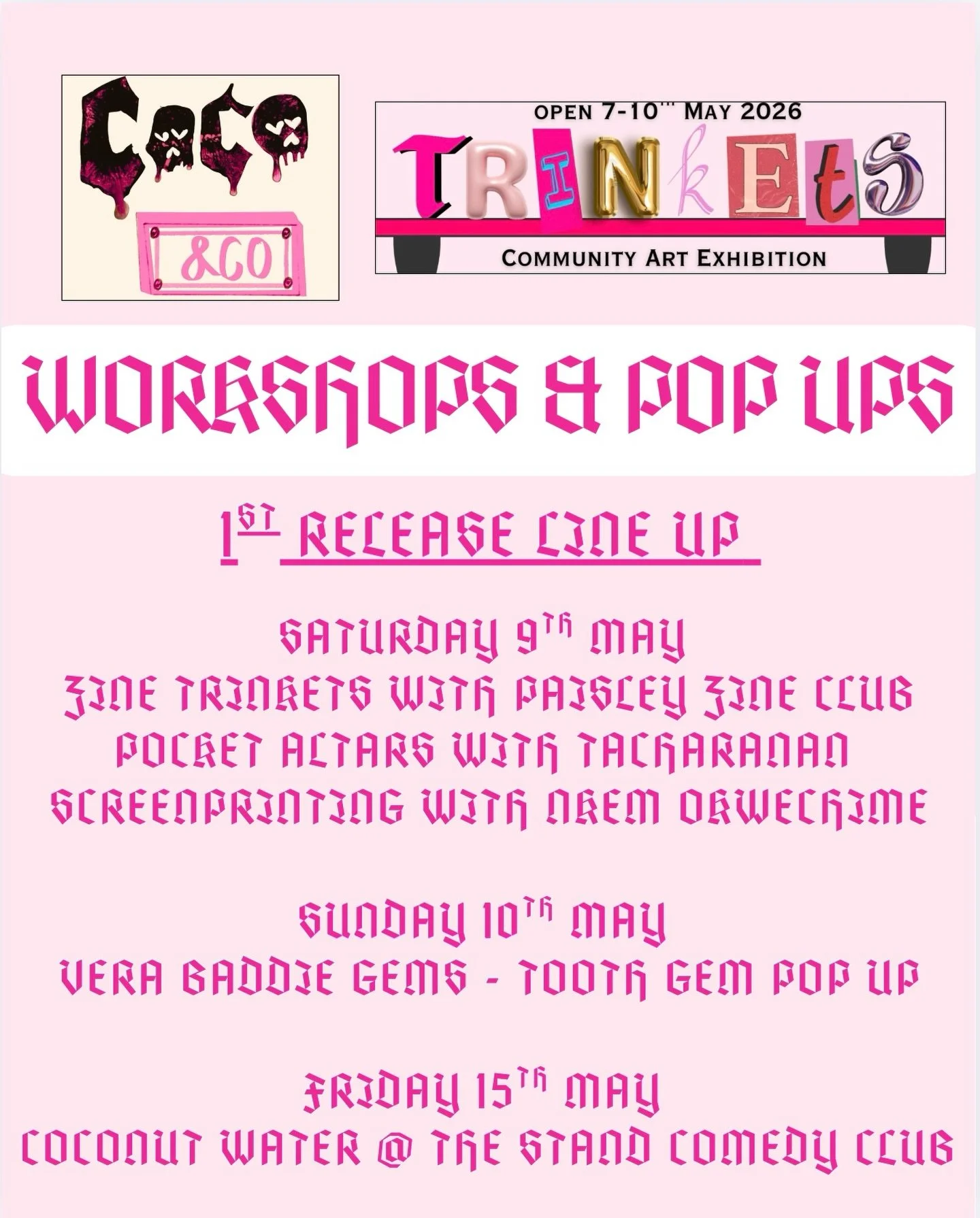 First draft Trinket Season Schedule so take this as a Save The Date x

#emergingartistuk #trinkets26 #smallartbusiness #artpopup #artglasgow 

Home Art Studio | Small Art Business | Art Pop-up