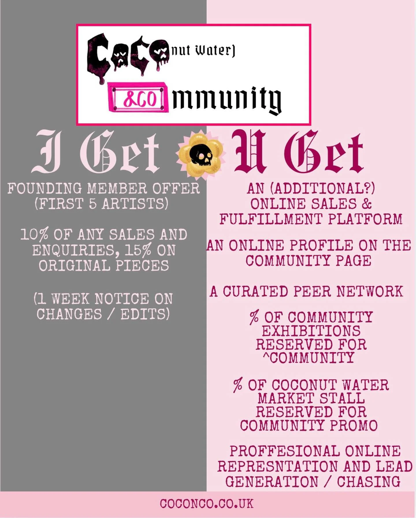 &hellip; And this is the community platform offer I&rsquo;ve been working on! An equal and mutually beneficial way to build and blow _ have a nosey on the website coconco.co.uk and email or fill in one of the forms for any thoughts questions and opin