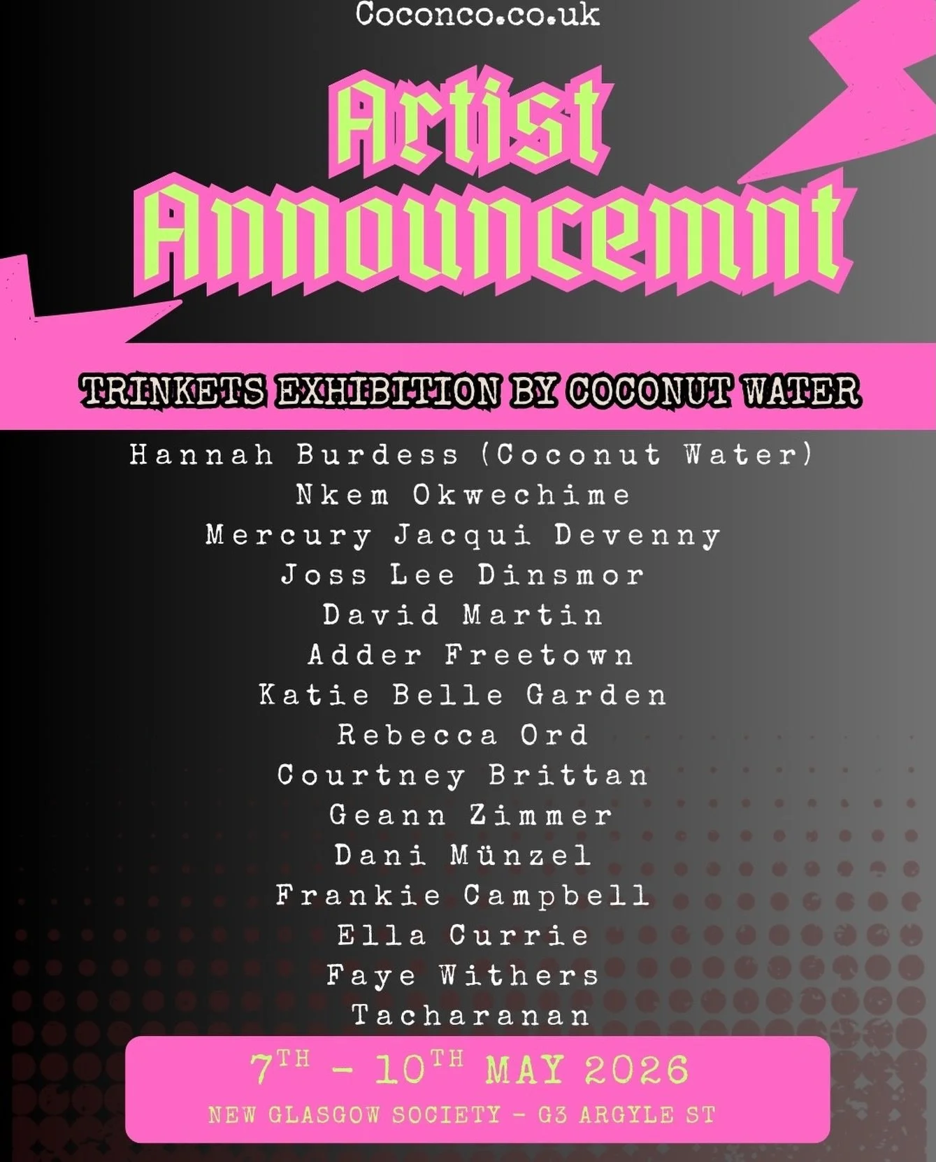 🚨 Artist Announcement for Trinkets Exhibition! 
The season has crept up in us like crazy and I&rsquo;m glad to see the end of Aries crazy and more #aprilcelebrations 🌺 these are the people who will be helping us kick off #taurus and #trinkets26 sea