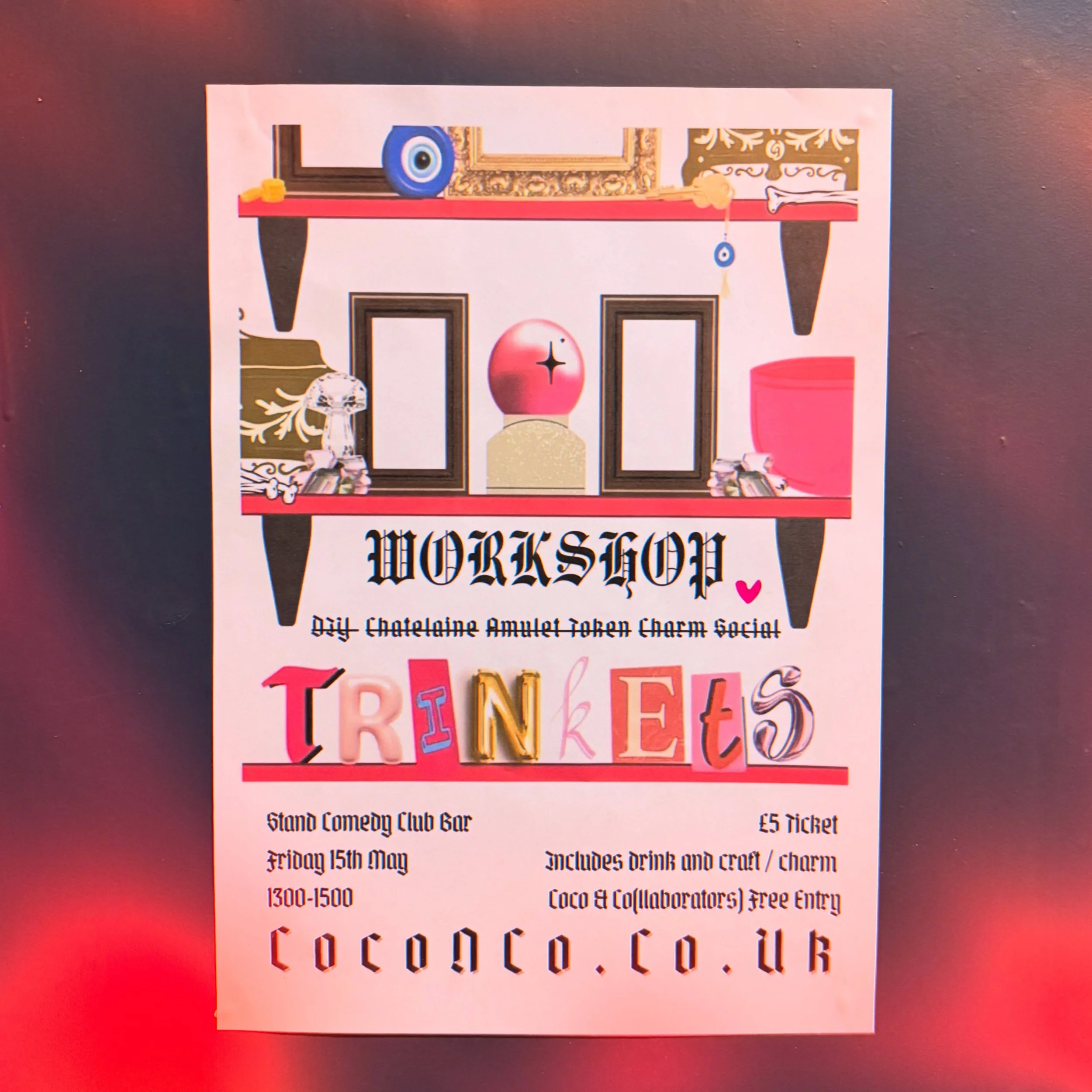 The final event of Trinkets Season this Friday at @thestandglasgow ! 3 free spaces on eventbrite and more info on CoconCo.co.uk ♉️ Join for Keyring DIY  using symbols, affirmations and phrases, or join for a coffee / pint and chat to round off the se