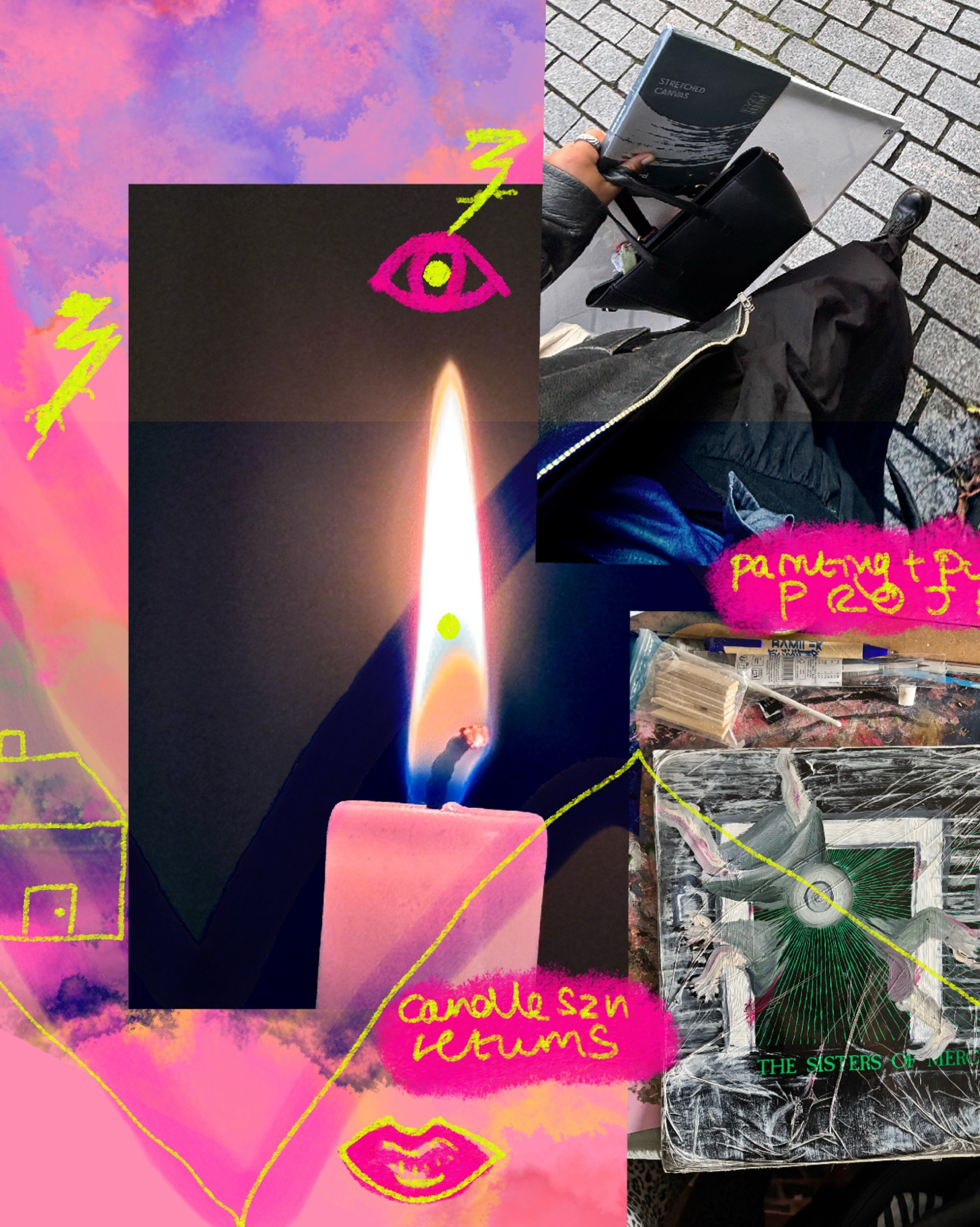 Last Week in Art 🖼️ 
Running about and running forward 
I&rsquo;m so grateful to be surrounded and drowning in

#glasgowart #scrl #stampart #digitalcollage #carousel
