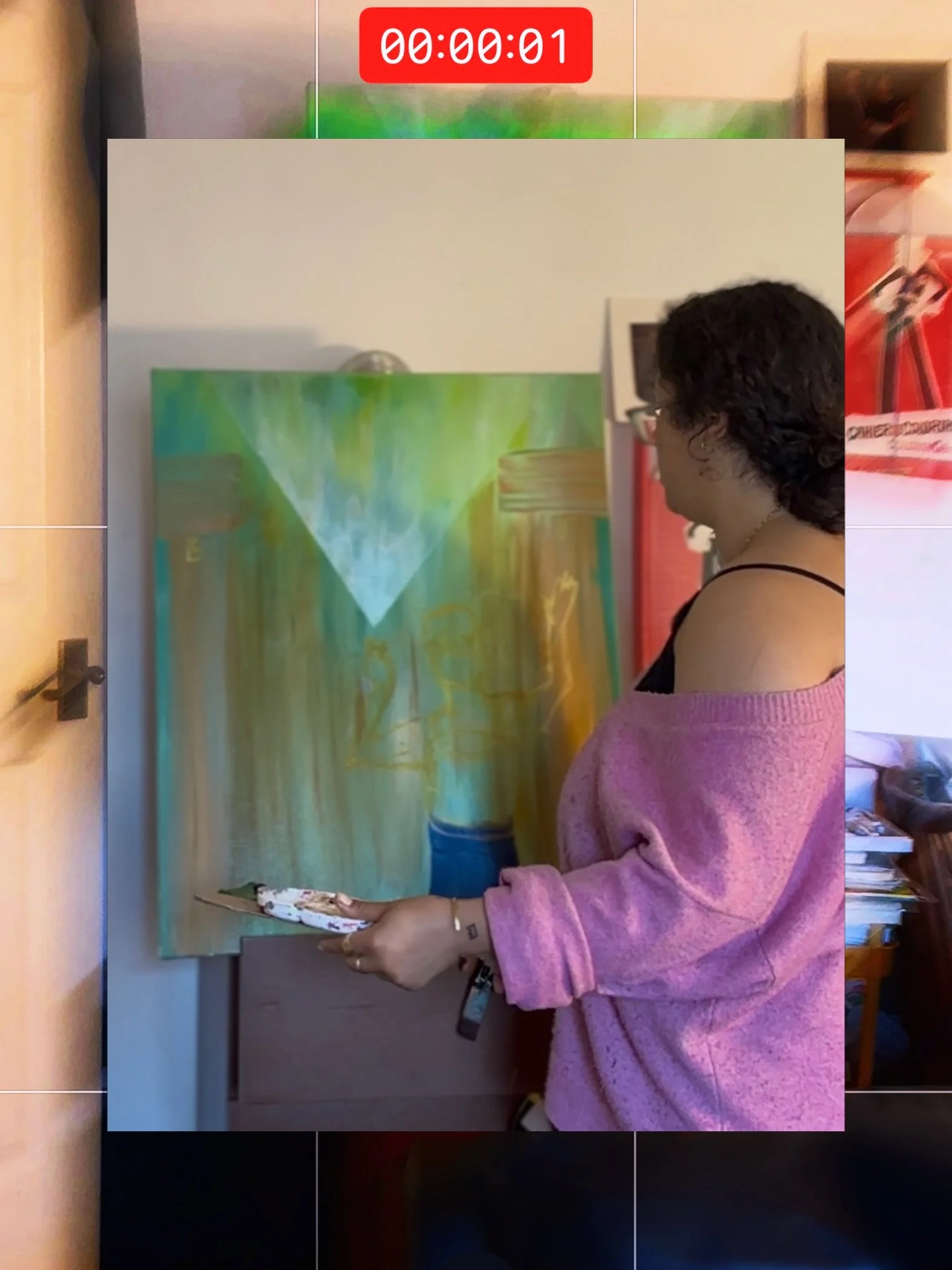 Studio days and practicing &lsquo;glaze&rsquo;
Kind of Ogun meets the Heroines Journey vibes. Definitely the biggest oil on canvas piece so far so let&rsquo;s see if I cause any combustion or hospital visits 

#glasgowart #contemporaryart #ukartist