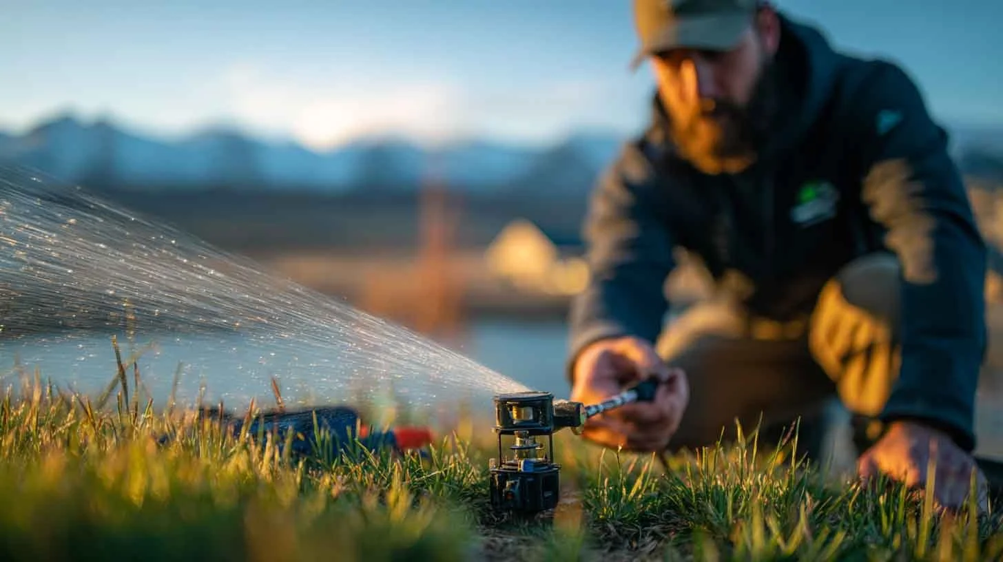 a man doing a sprinkler audit in durango and bayfield colorado