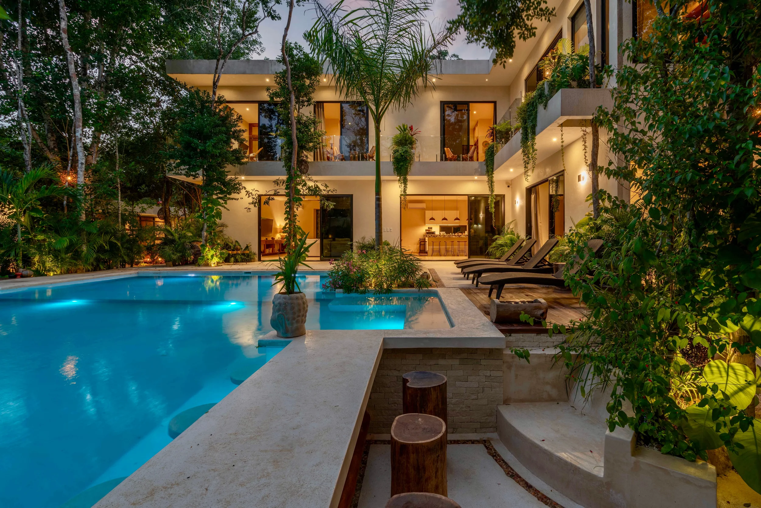 Luxury villa with private pool and tropical garden in Thailand