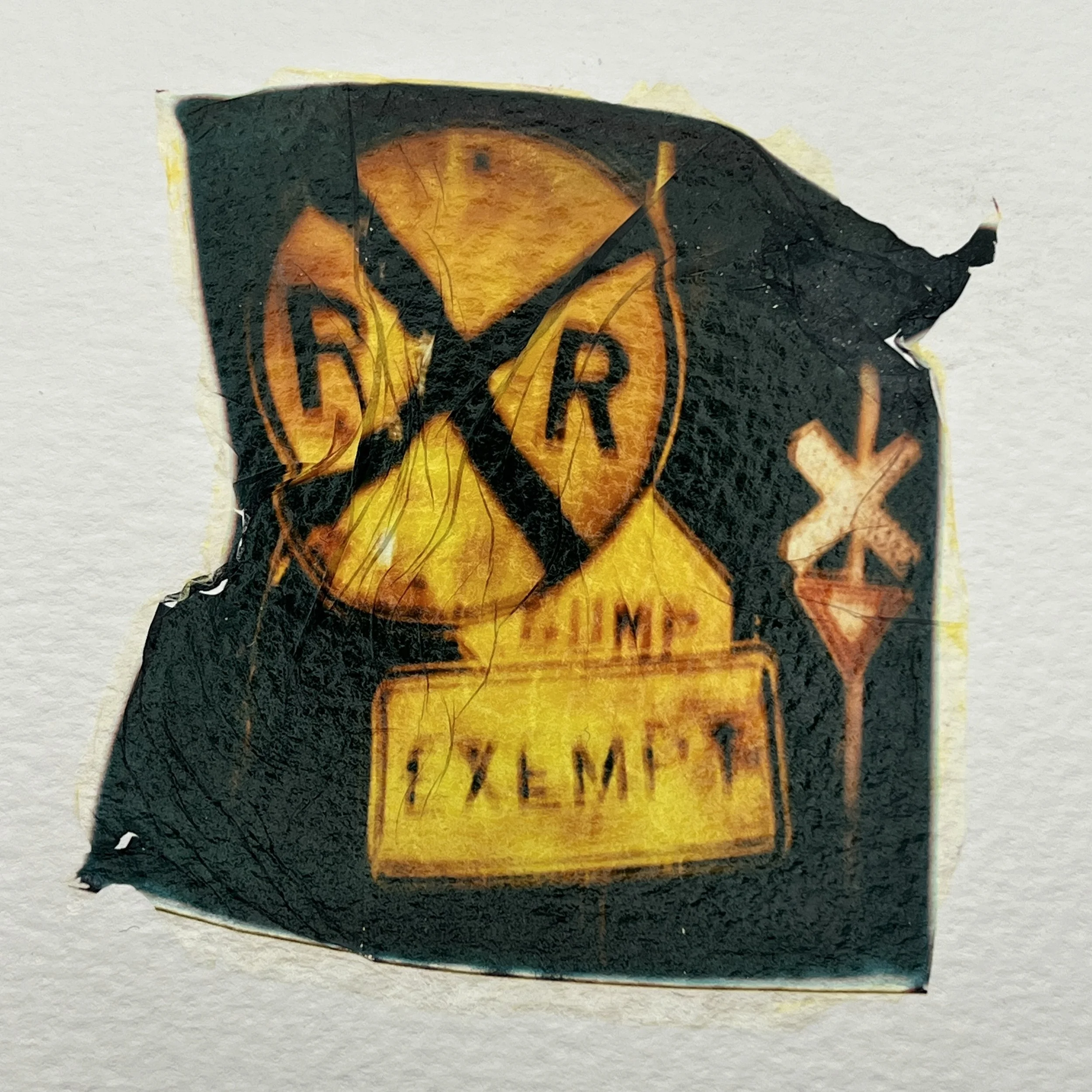 Laughter Bump Exempt and Crossing | Polaroid Emulsion Lift 8 X 8 inches