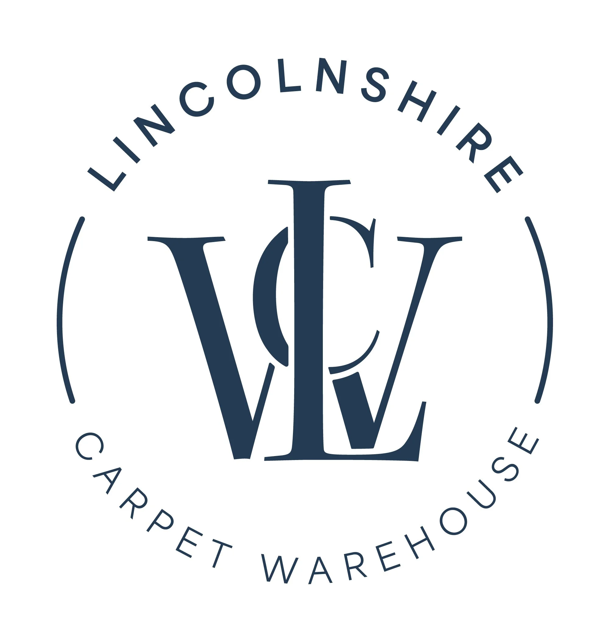 Logo for Lincolnshire Carpet Warehouse featuring stylized initials LV and the text "Lincolnshire Carpet Warehouse" in a circular layout.