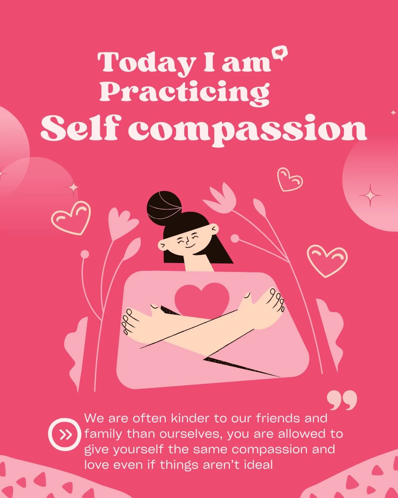 Self compassion involves being loving and accepting of yourself where you are right now. It&rsquo;s being kind and forgiving of yourself even when things don&rsquo;t go as planned. 🩷 
.
Dr Kristen Neff has a great website and book to check out if yo