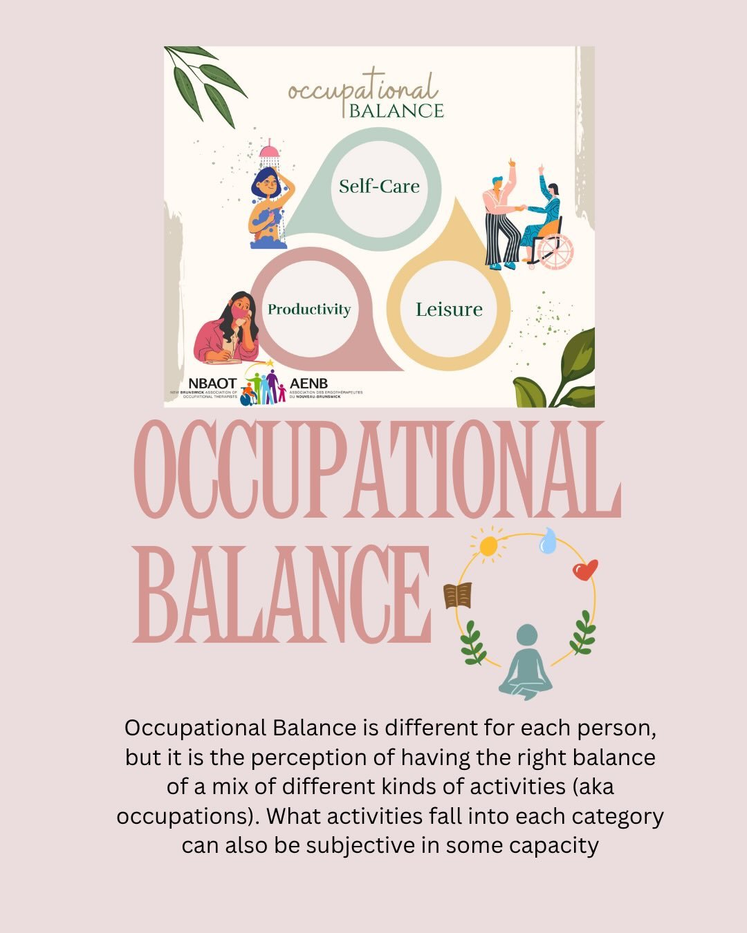 Do you have occupational balance in your life? Often times we don&rsquo;t have a balance in life between relaxing, producing and enjoying joy making activities which really takes a tax on our mental health. 🩷
.
Take a second to think about your life