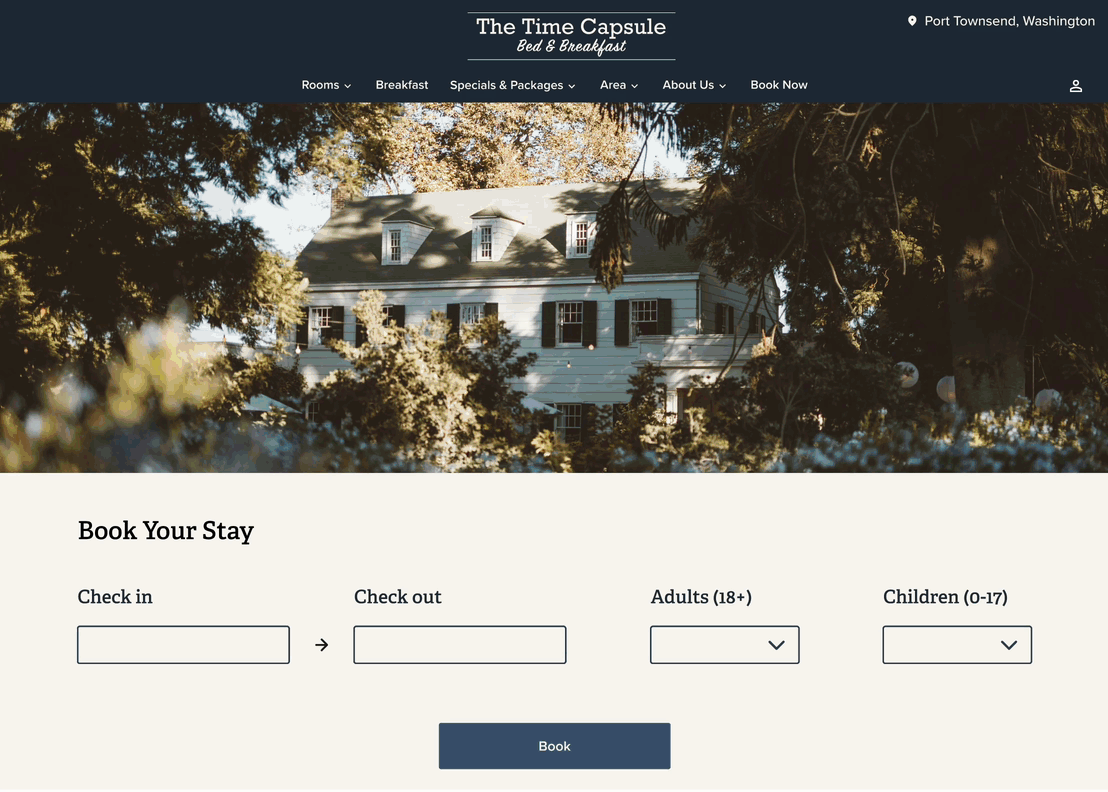 Walkthrough of a final prototype for a Bed & Breakfast website