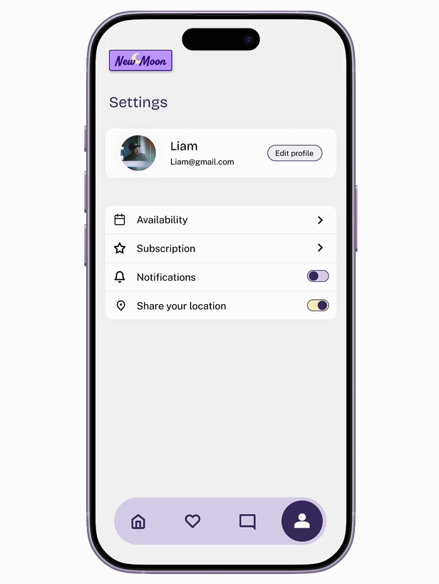Gif walks through the process of matching with someone to scheduling a date on a dating app