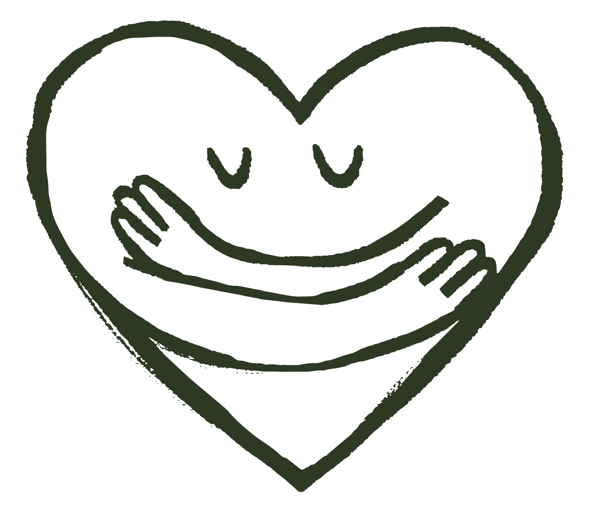 Black and green logo with a circular arrow surrounding a stylized face with a mustache.