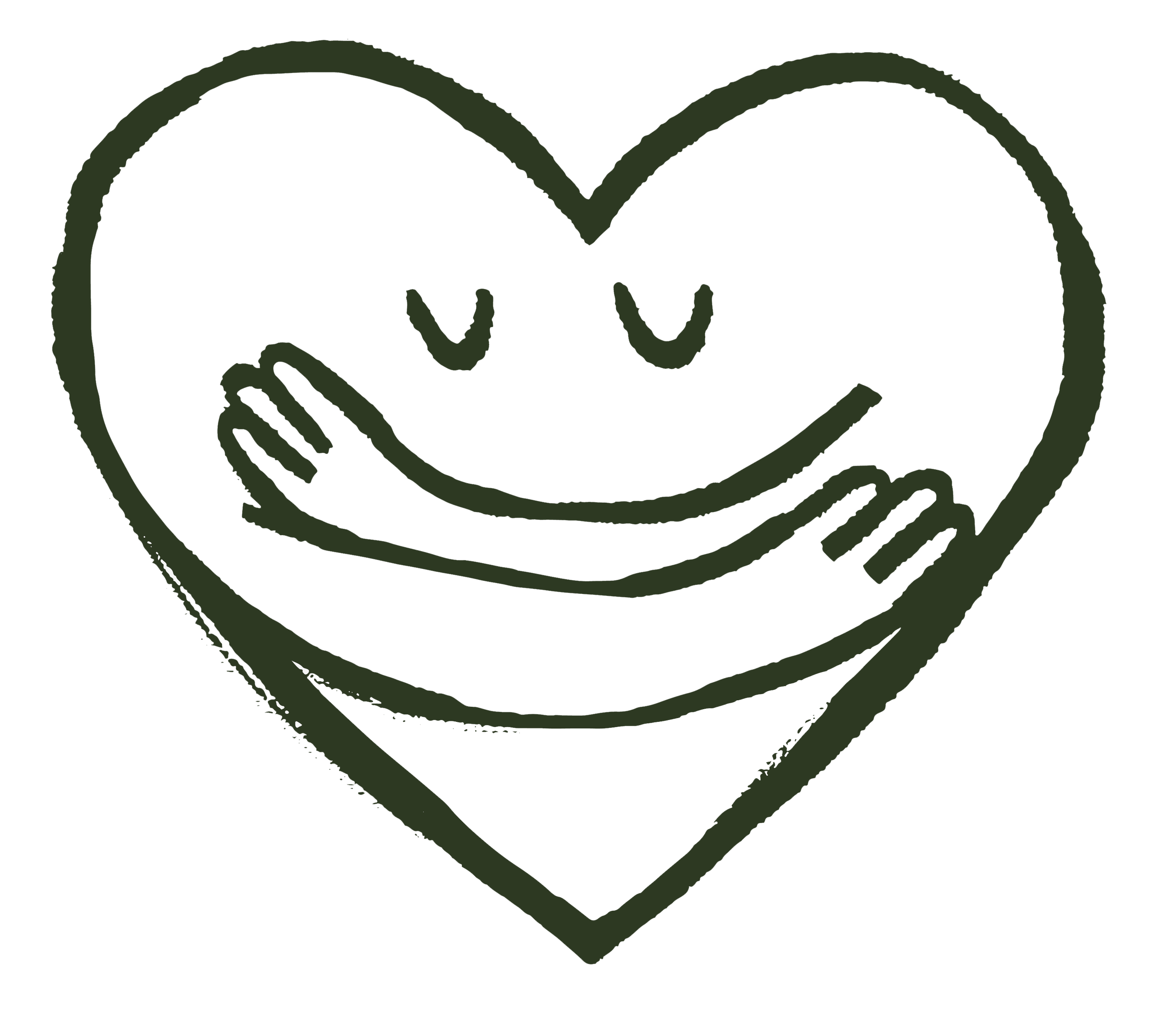 Simple logo of a stylized human face in profile, with a matching speech bubble, both enclosed in a circle, all in dark green.