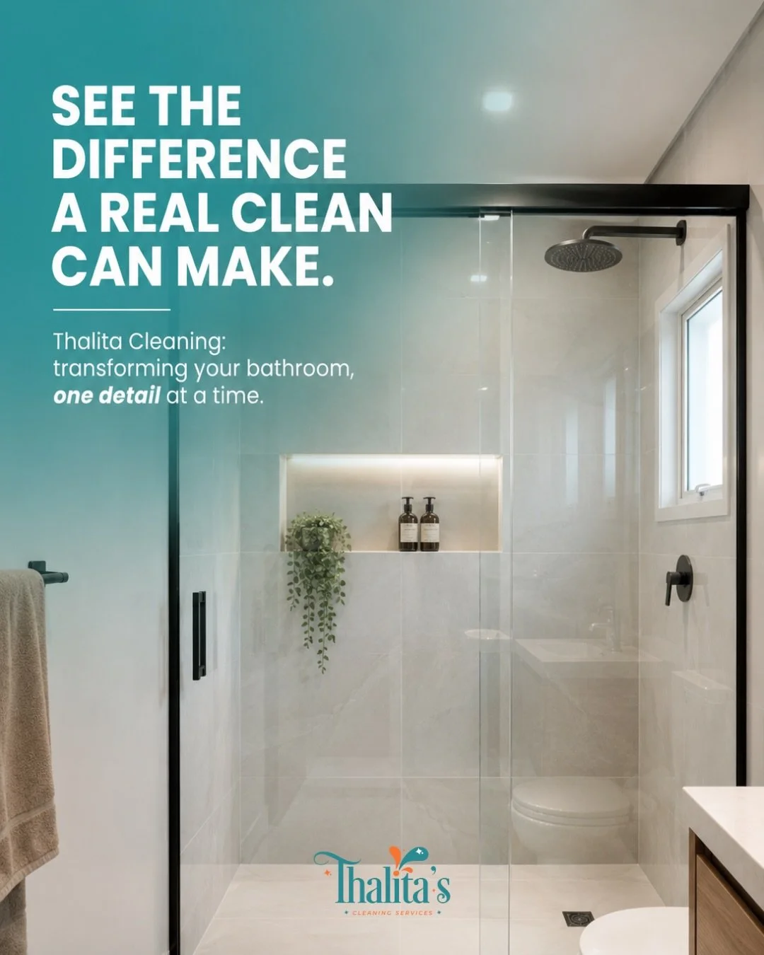 A truly clean home is built through attention to the details most people overlook. From shower grout to every corner and surface, professional cleaning transforms the entire space and brings back the feeling of freshness, comfort, and care.
At Thalit