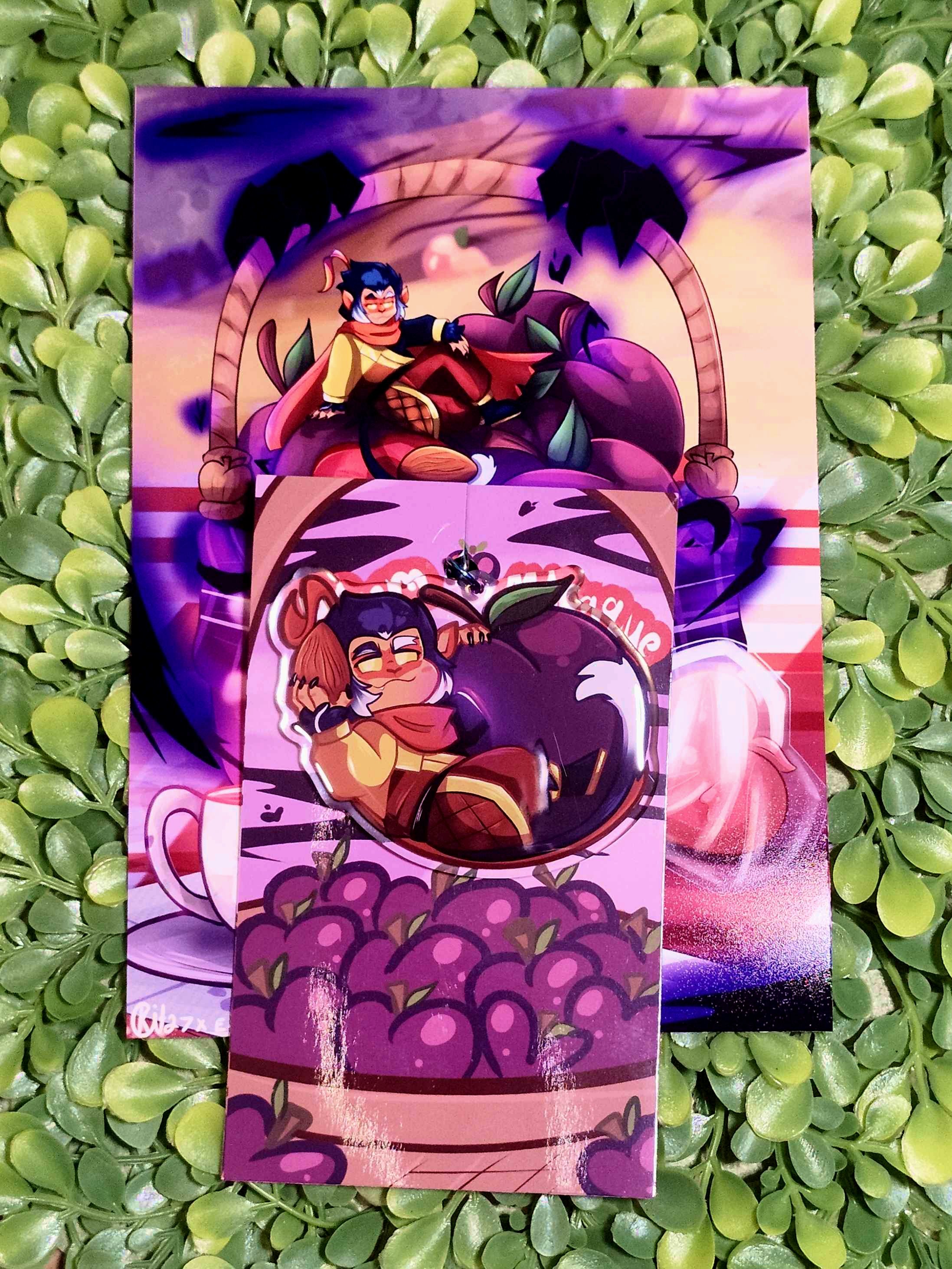 Plum Macaque Keychain