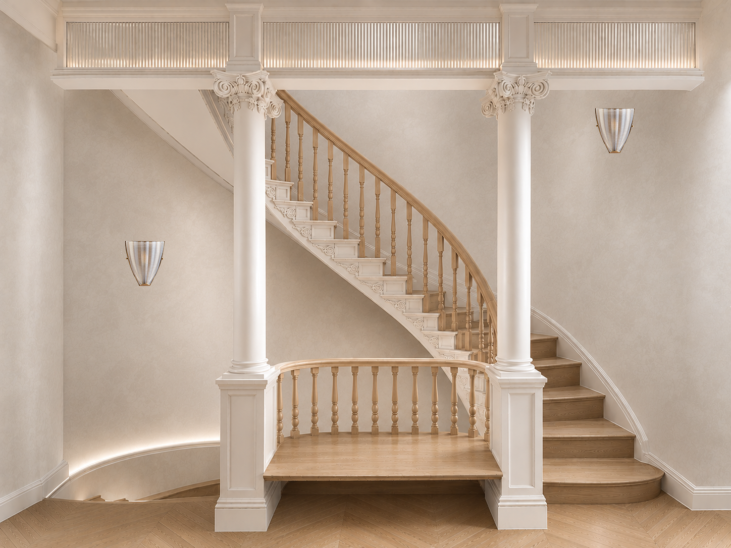 Upper West Side Limestone Mansion / Staircase Design Rendering