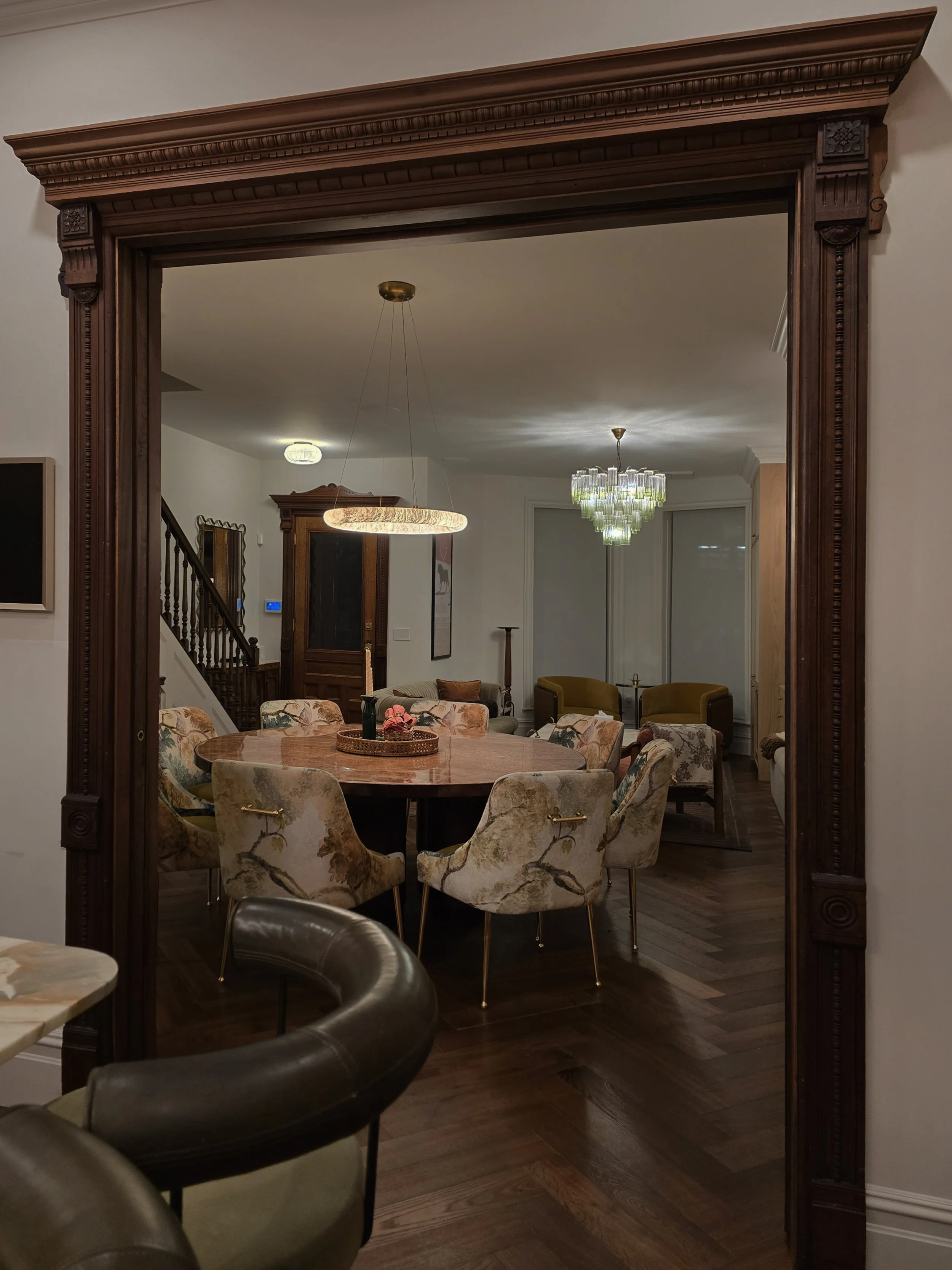 Park Slope Brooklyn Townhouse Renovation | Living & Dining Room on Parlor Floor
