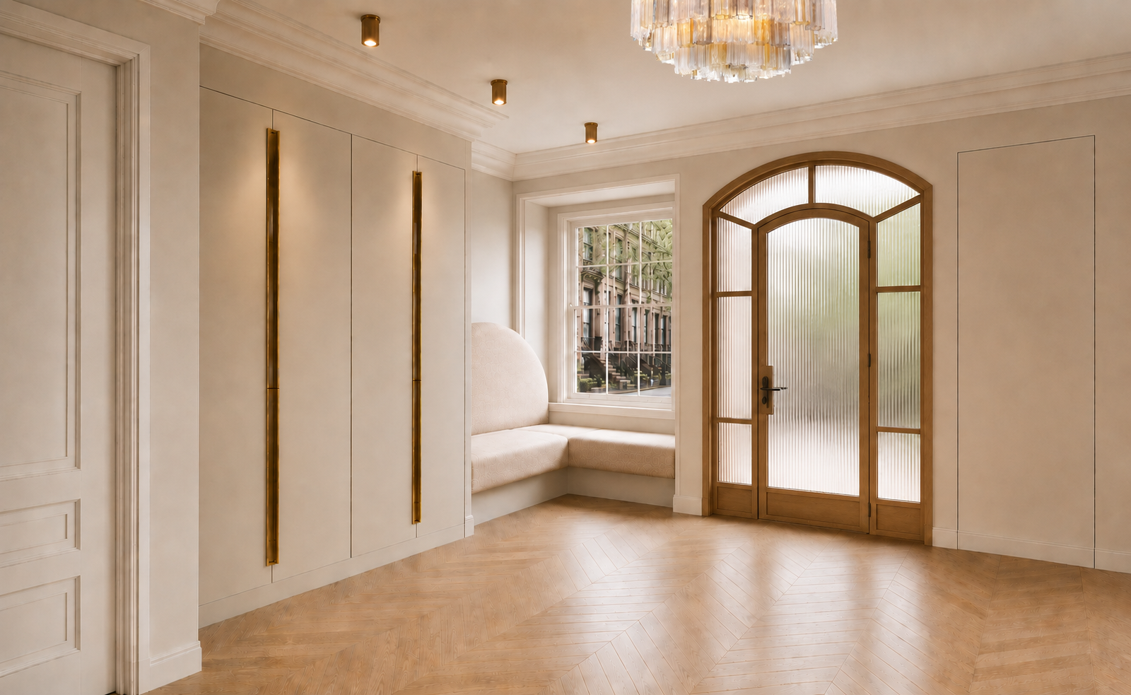 Upper West Side Limestone Mansion / Entry Foyer Design Rendering