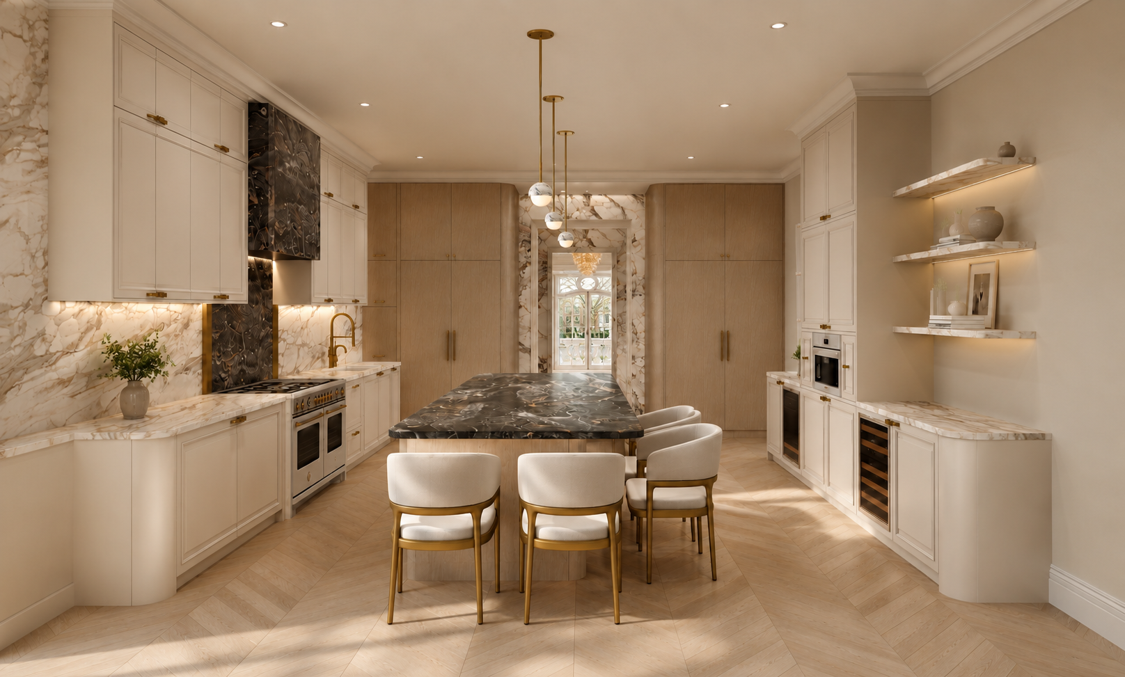 Upper West Side Limestone Mansion / Kitchen Design Rendering