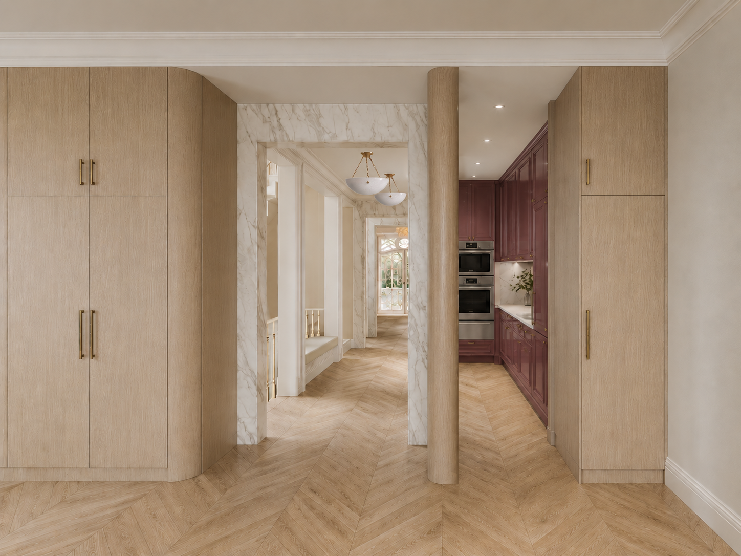 Upper West Side Limestone Mansion / Kitchen Design Rendering